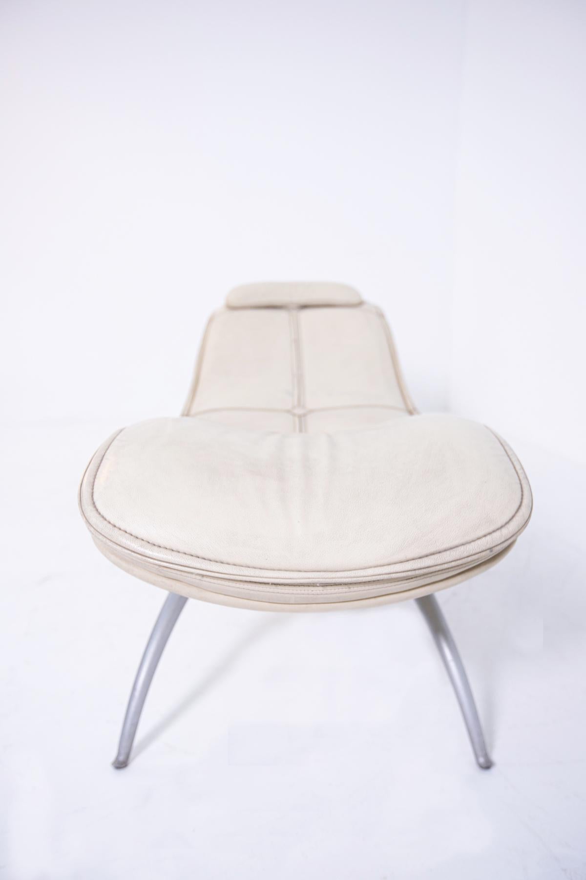 Chaise Longue in Leather Prod. by Moroso, 1970s In Good Condition In Milano, IT