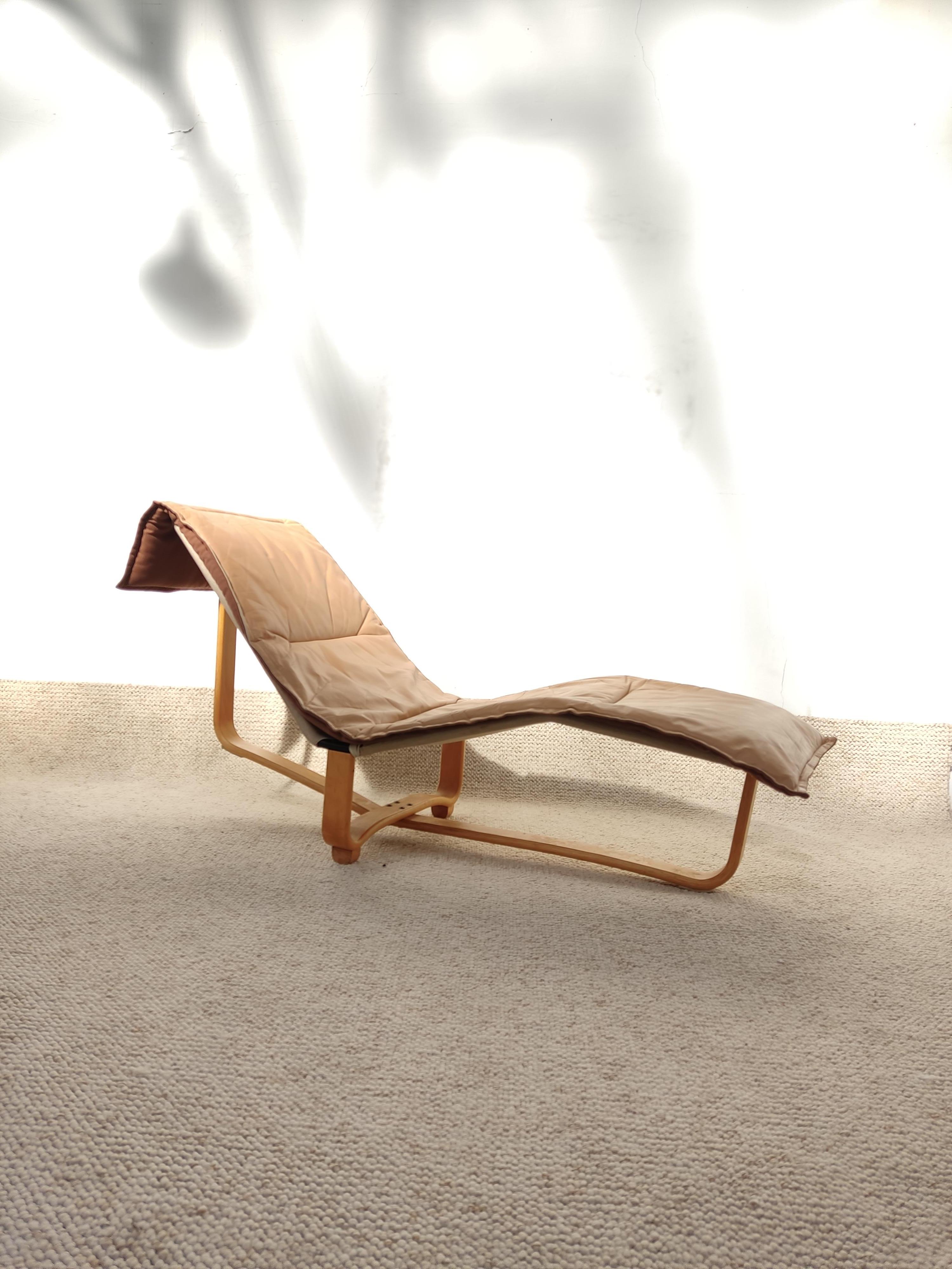 Norwegian Chaise-Longue Ingmar & Relling, Camel Leather, 1970