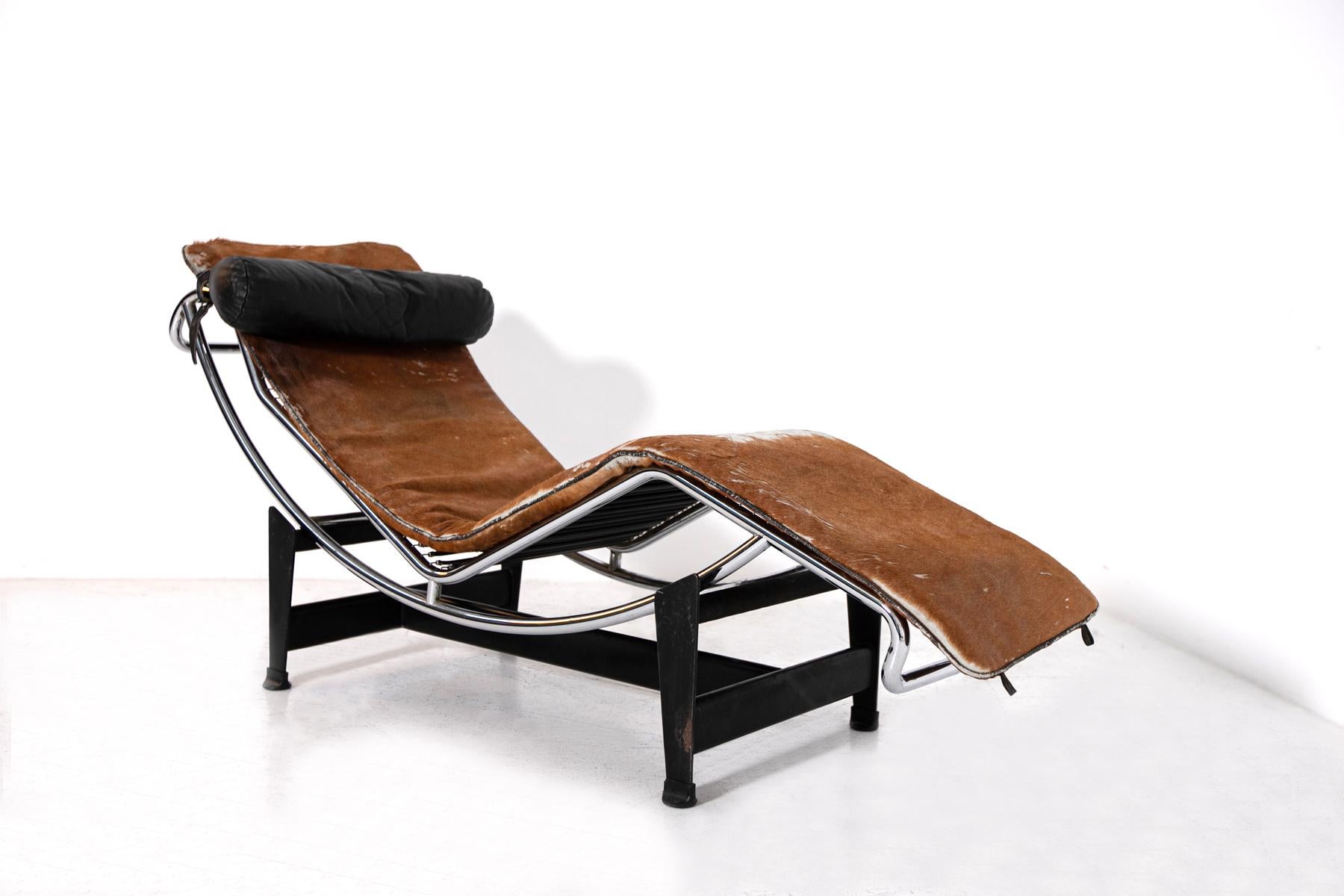 Mid-Century Modern Chaise Longue LC4 by Le Corbusier, C. Perriand, P. Jeanneret for Cassina