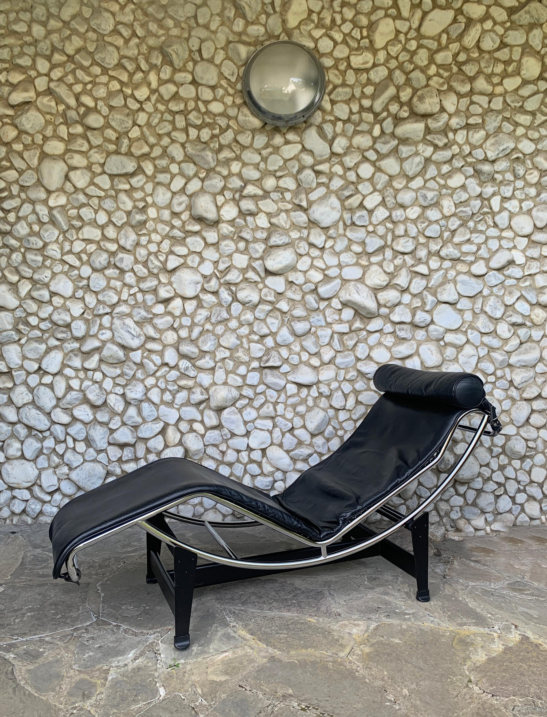 LC4 chaise longue designed by Le Corbusier, Pierre Jeanneret, and Charlotte Perriand in 1928.

Produced by Cassina in Italy in the 1980ies, serial number 50238. Cassina certificate of authenticity provided (see photographs), which is very rare.