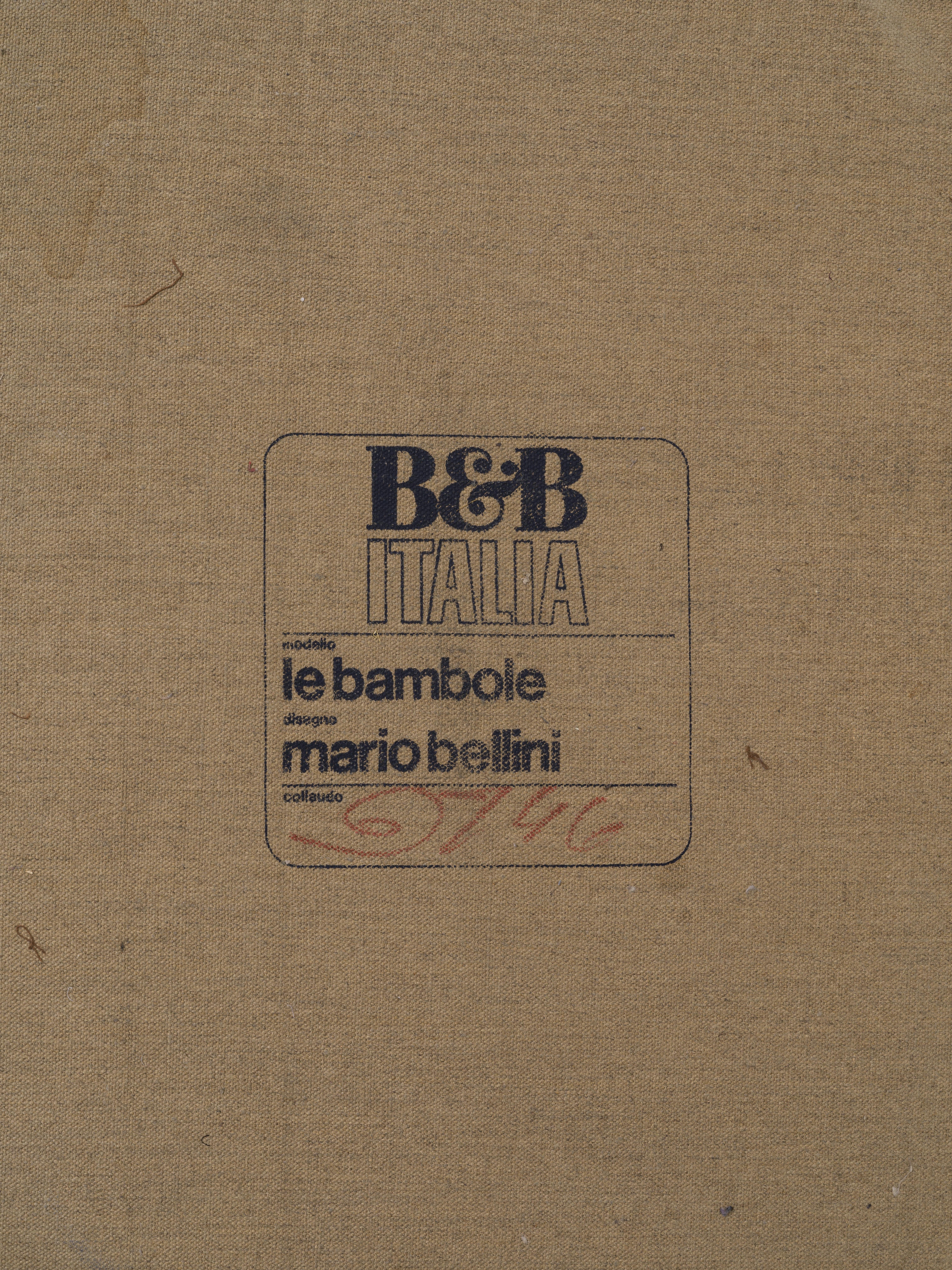 Chaise Longue Le Bambole, Mario Bellini for B&B Italia 1970 Leather Cognac For Sale 2