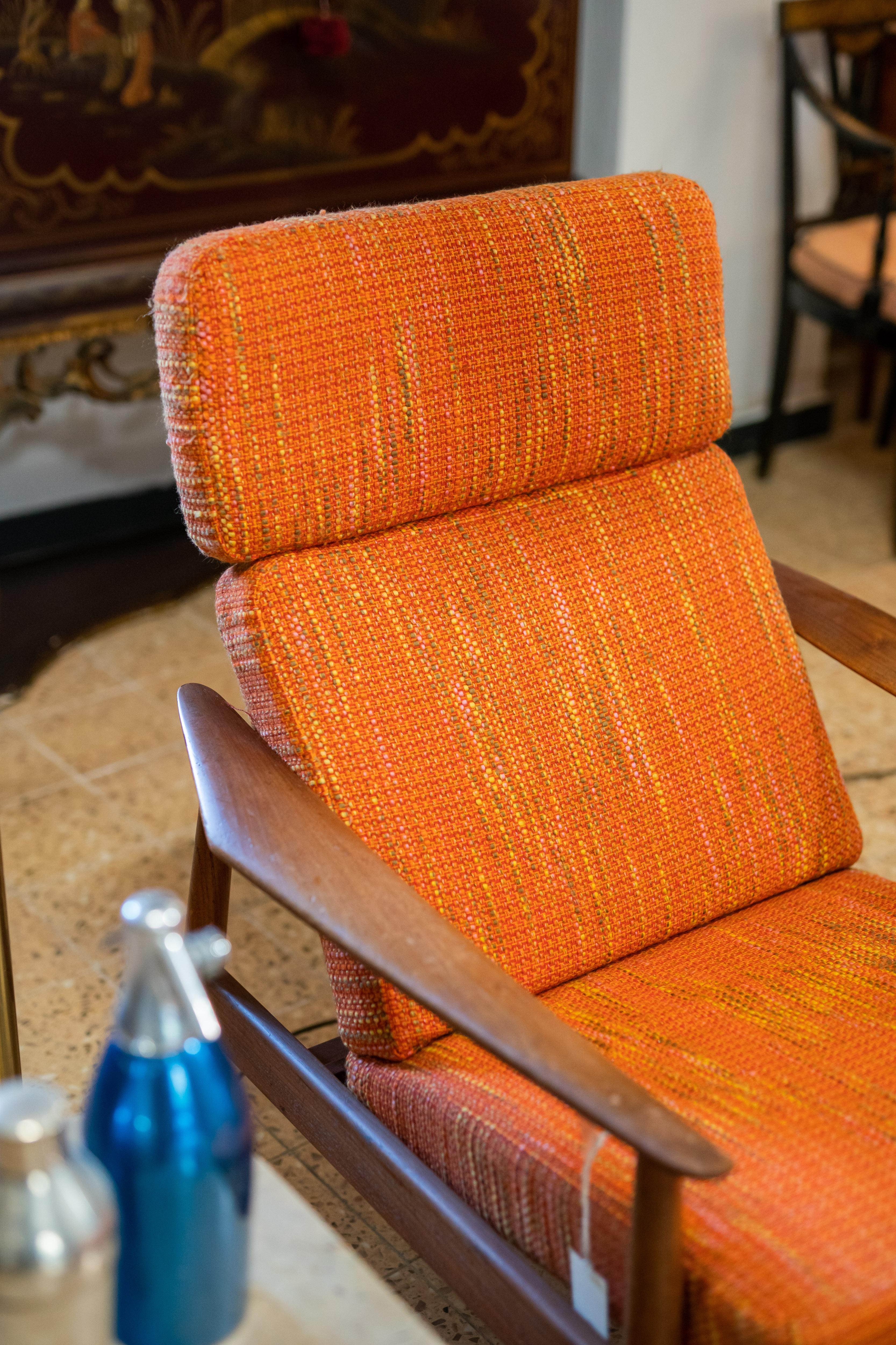 Chaise-longue Modèle FD 164 en teck, Arne Vodder, Danemark années 1960 en vente 1
