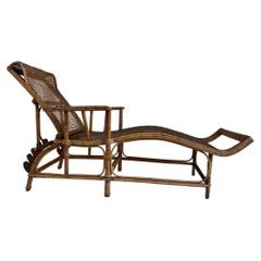 Chaise Longue, Rattan/Bamboo Lounger, Perret et Vibert