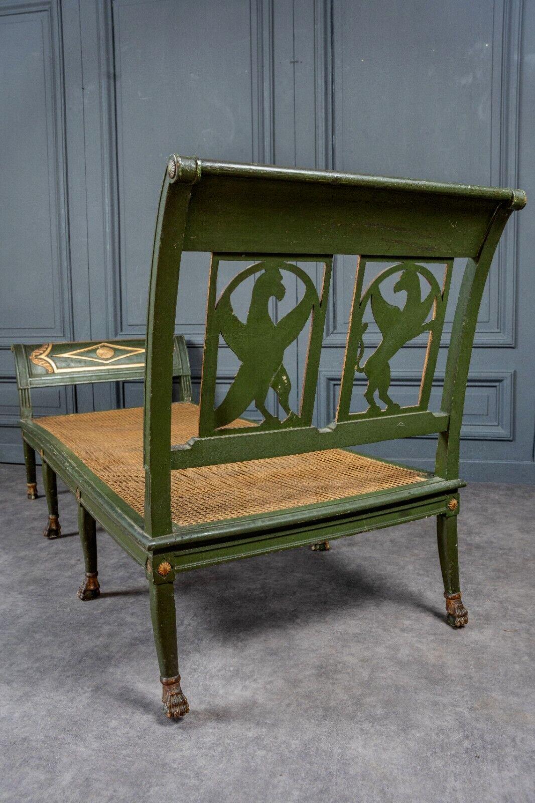 Chaise longue Panca Recamier, letto da giorno con piedi a sfinge e artiglio in vendita 6
