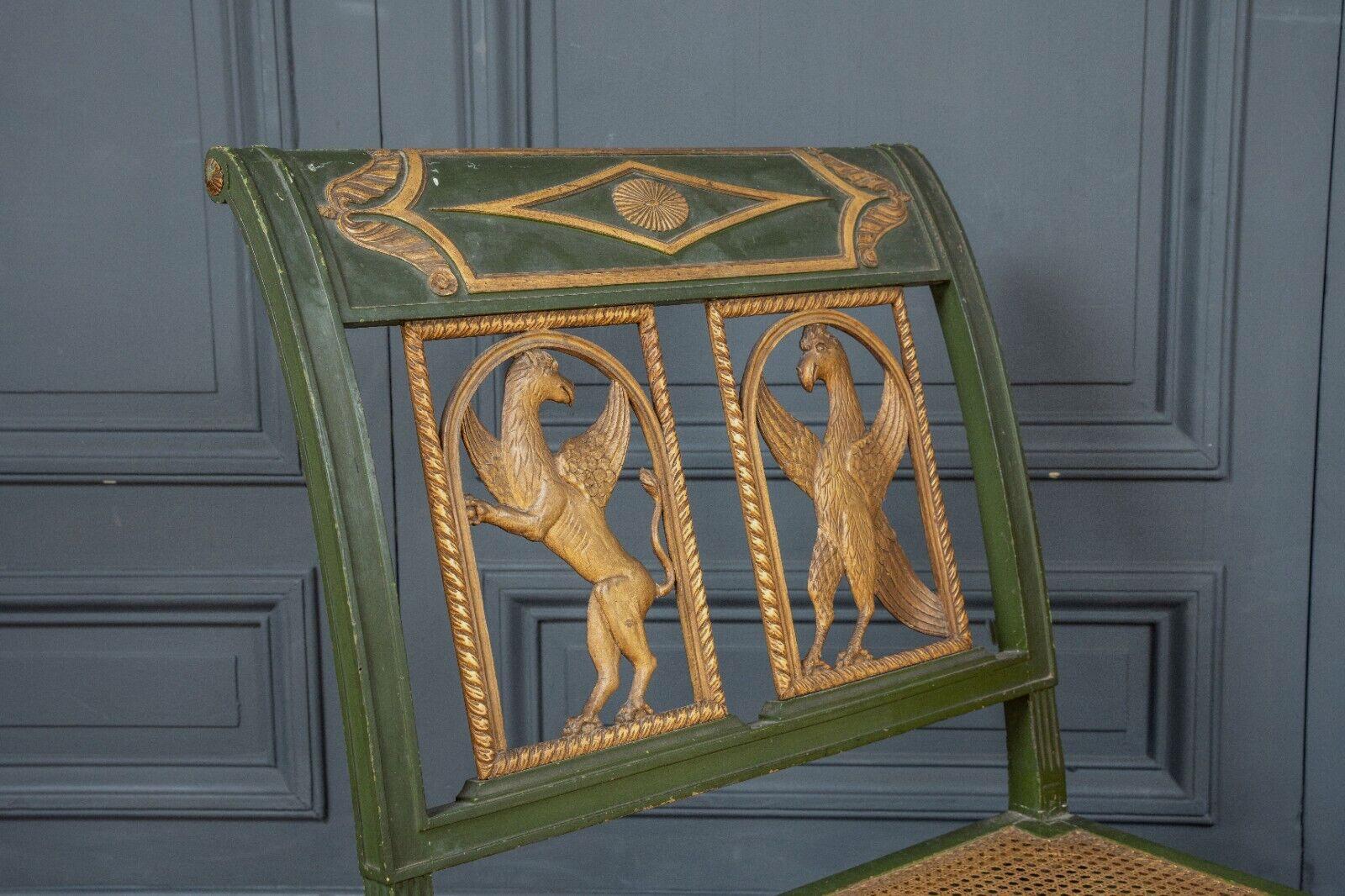 Francese Chaise longue Panca Recamier, letto da giorno con piedi a sfinge e artiglio in vendita