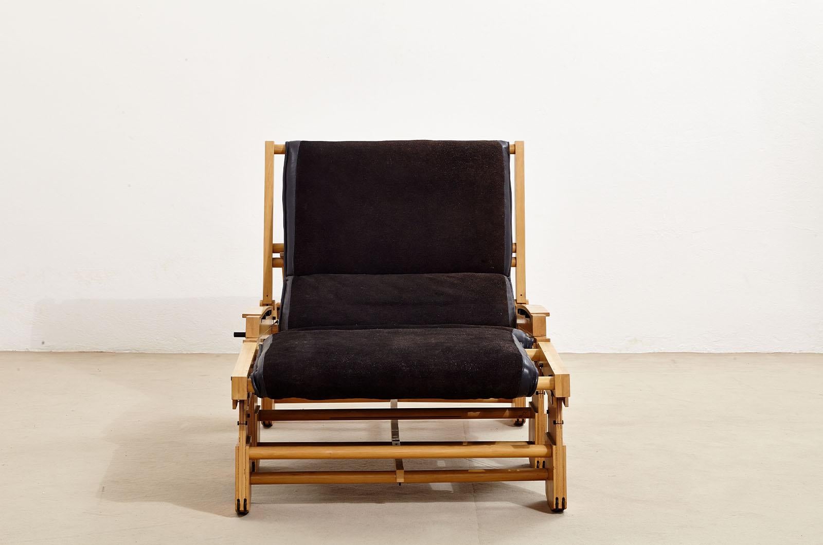 Cuir Chaise longue à bascule de Bepi Fiori pour Bernini en vente