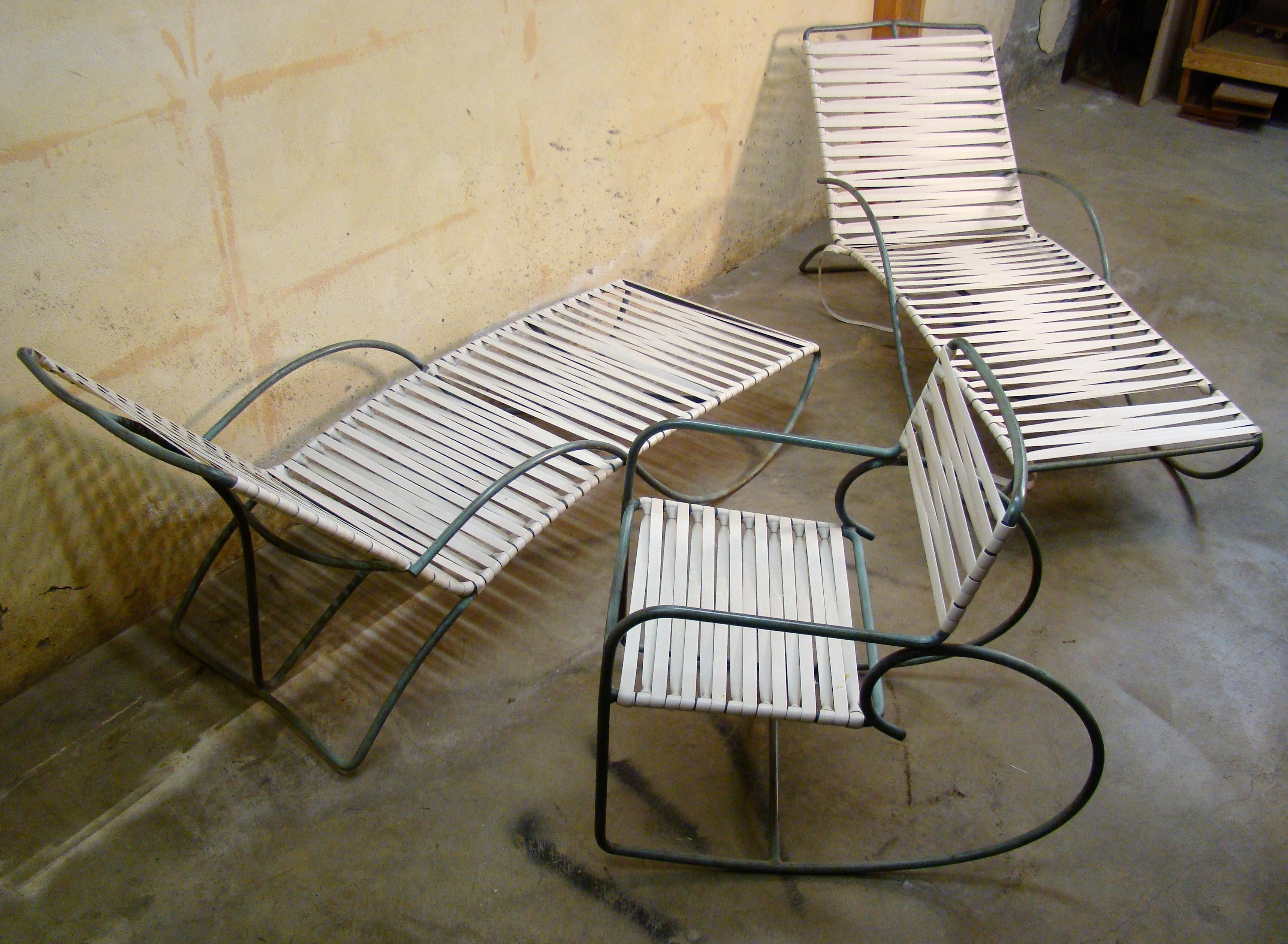 Mid-Century Modern Chaise Lounge '#1' by Walter Lamb for Brown-Jordan Outdoor in Bronze Tubing