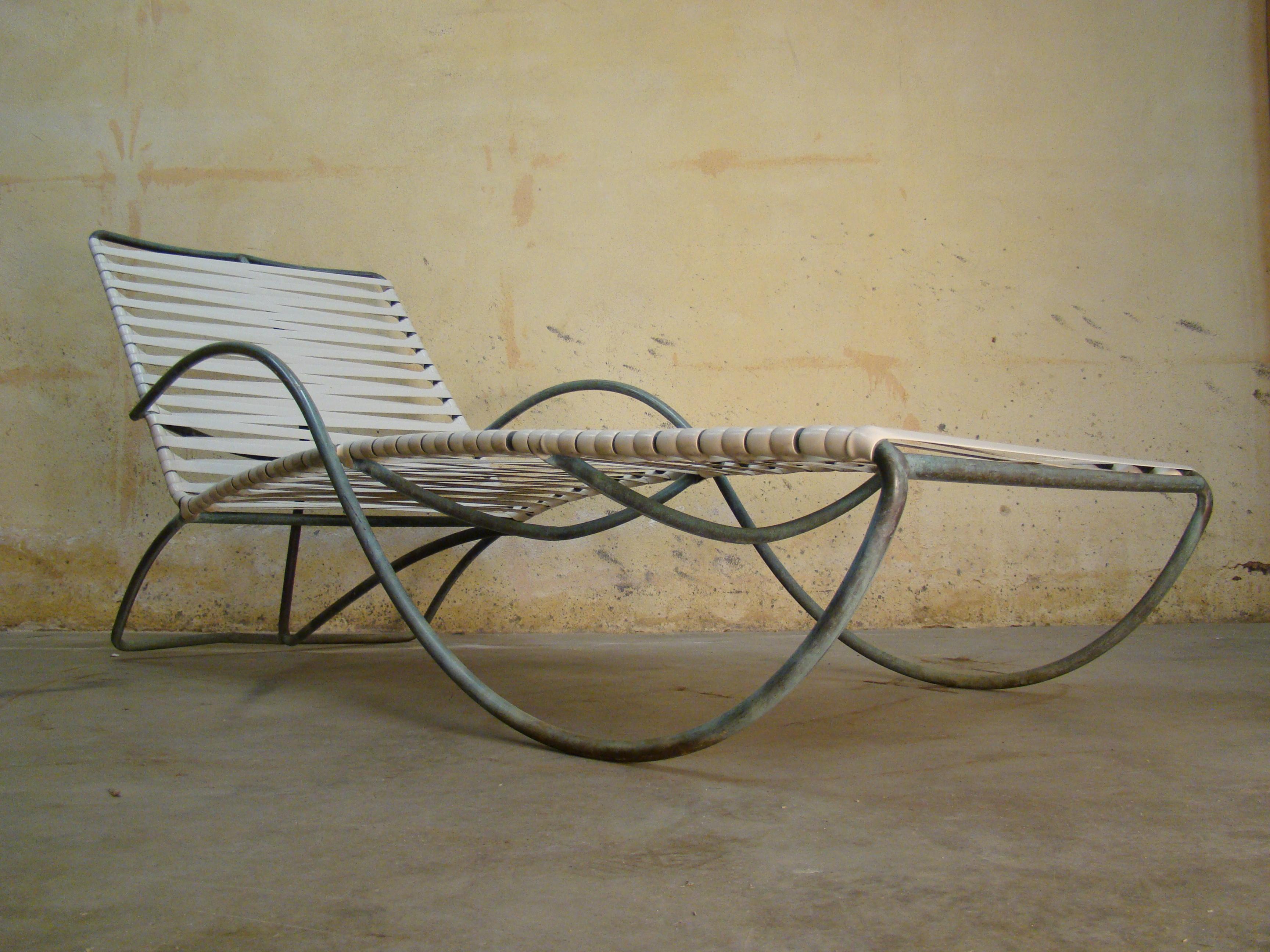 Chaise Lounge '#2' by Walter Lamb for Brown-Jordan Outdoor in Bronze Tubing 5