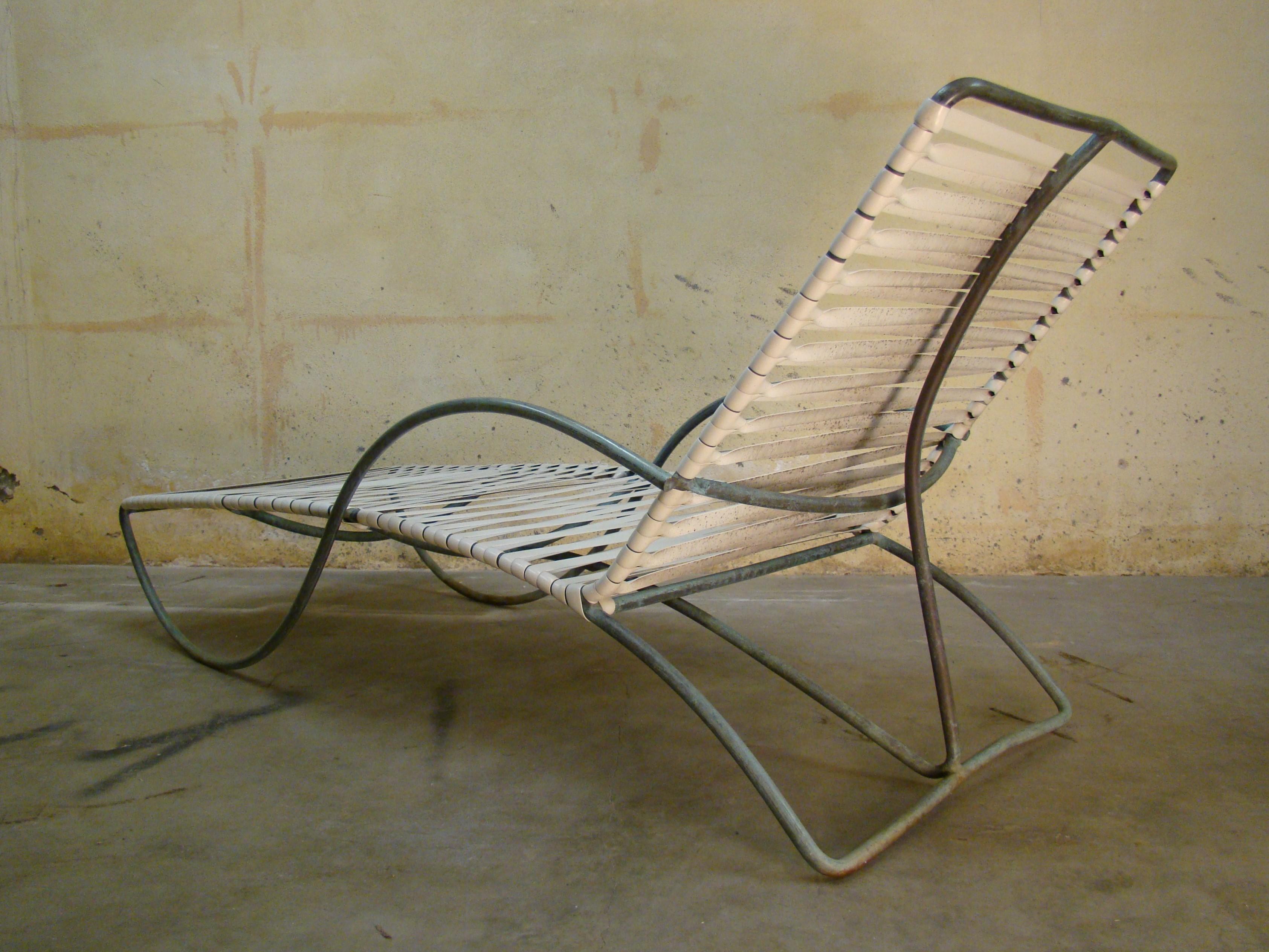 Mid-Century Modern Chaise Lounge '#2' by Walter Lamb for Brown-Jordan Outdoor in Bronze Tubing