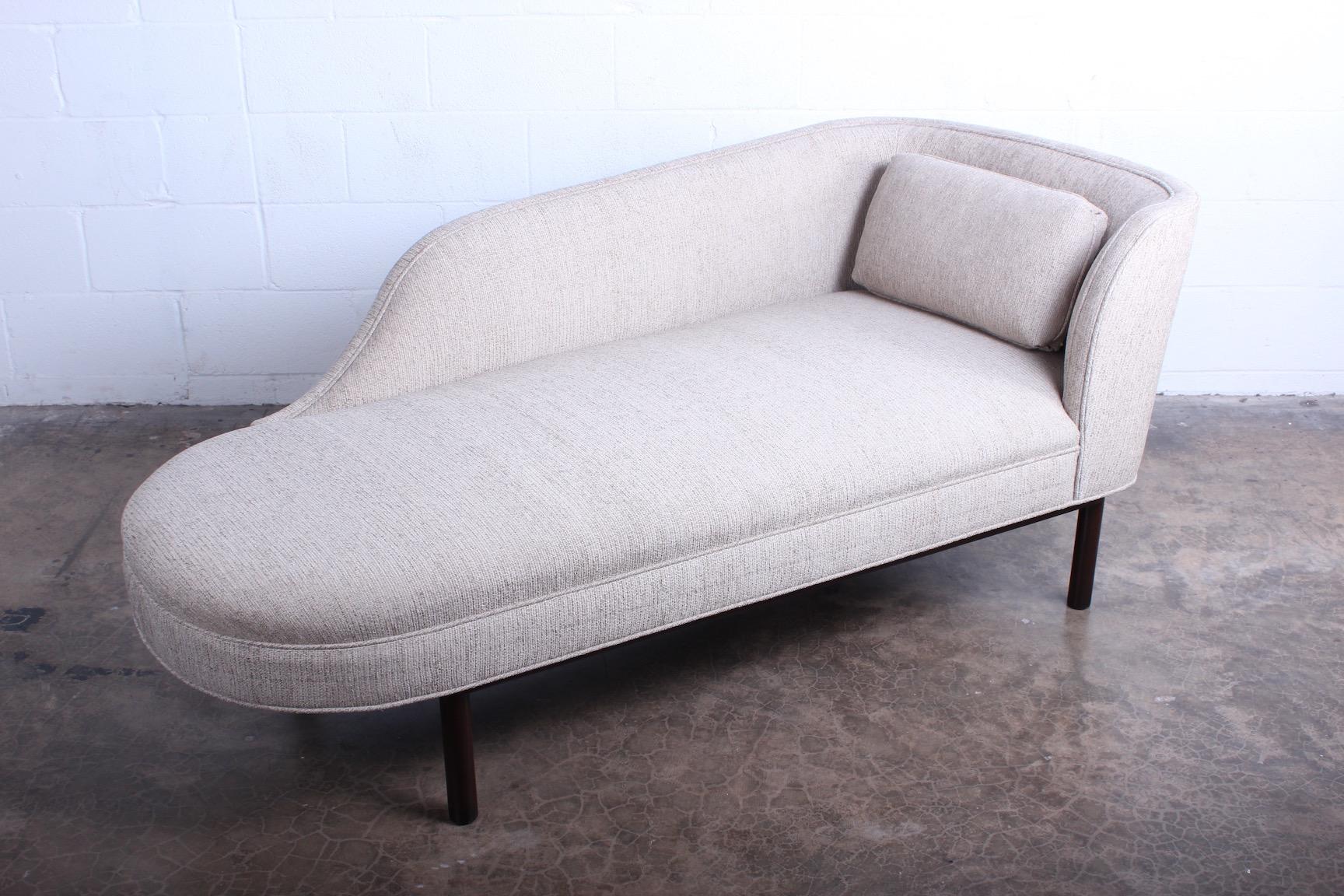 Fabric Chaise Lounge by Edward Wormley for Dunbar