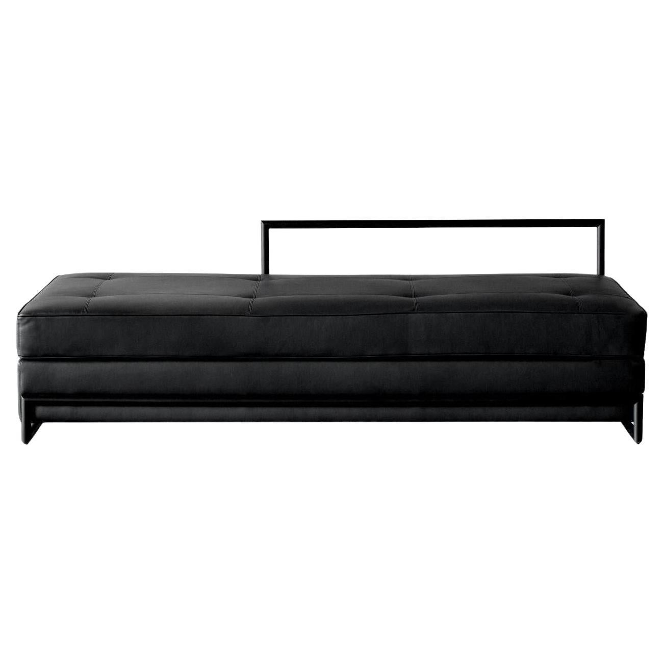 Chaise lounge ClassiCon Day Bed design Eileen Gray - Black leather - Black