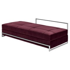 Chaise lounge ClassiCon Day Bed design Eileen Gray - Brownred - Chrome