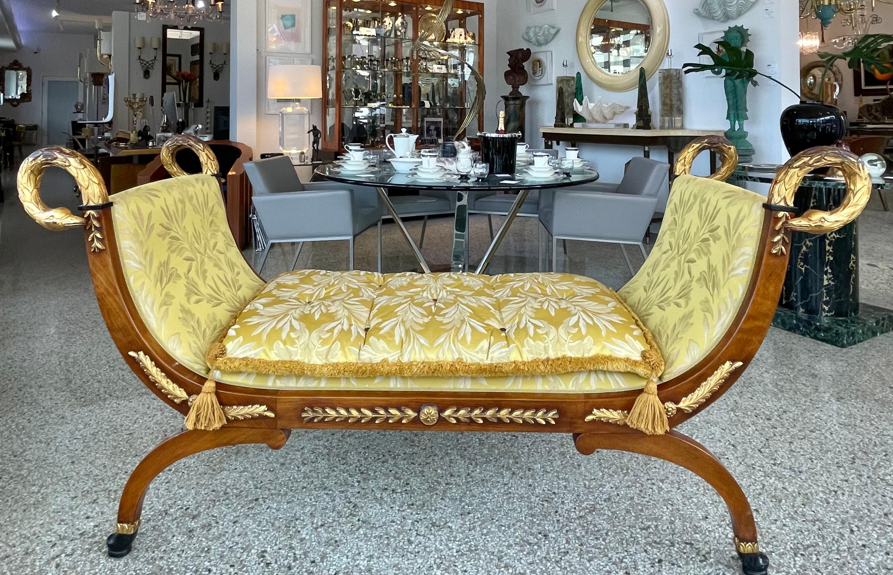 This stylish and chic Empire style en bateau (day bed) by Versace Home will make a statement with its form and use of materials. 