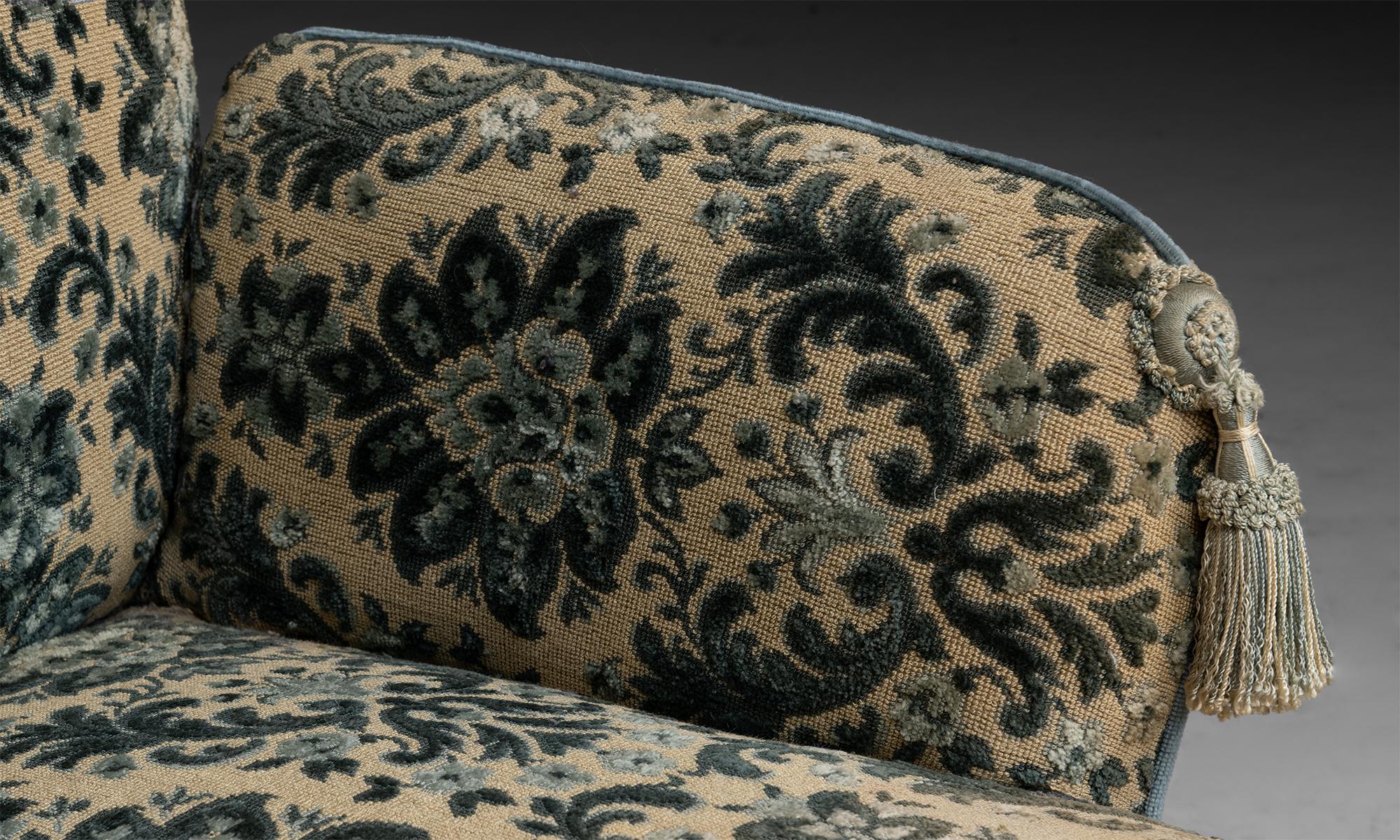 20th Century Chaise Lounge in Jacquard Fabric, France Circa 1910 For Sale