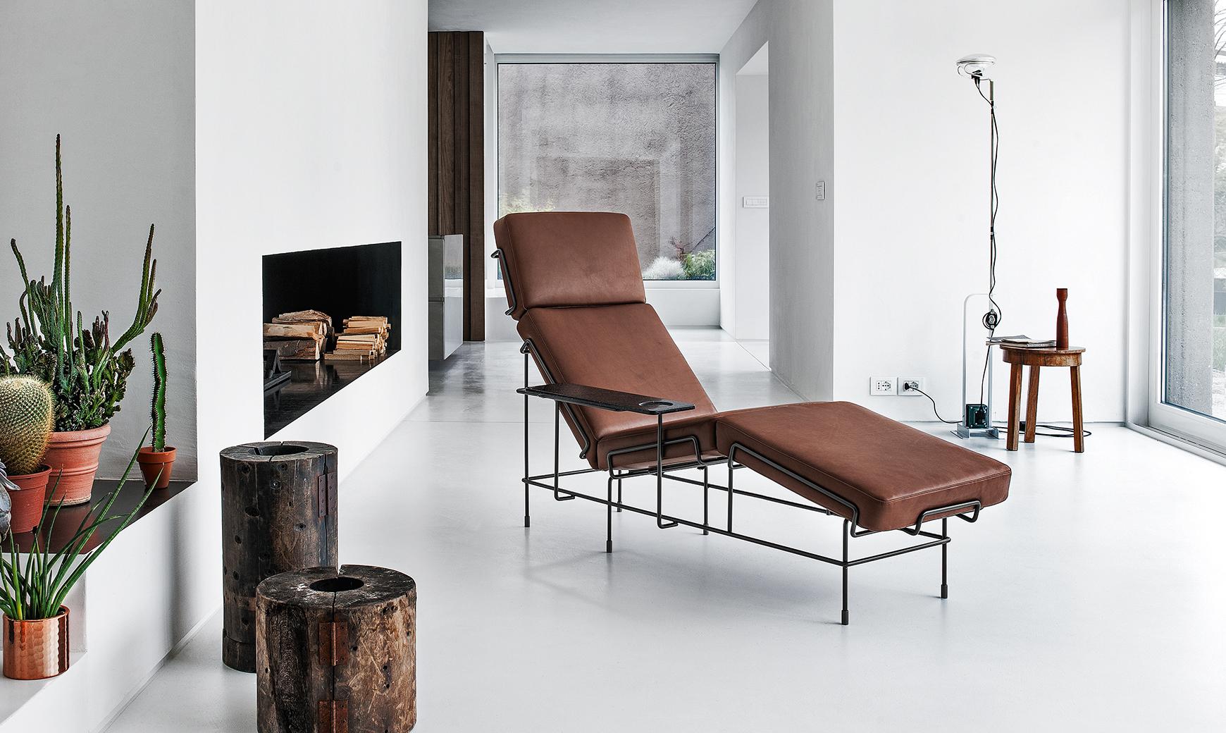 Chaiselongue Magis Traffic von Konstantin Grcic - Leder (Stahl) im Angebot