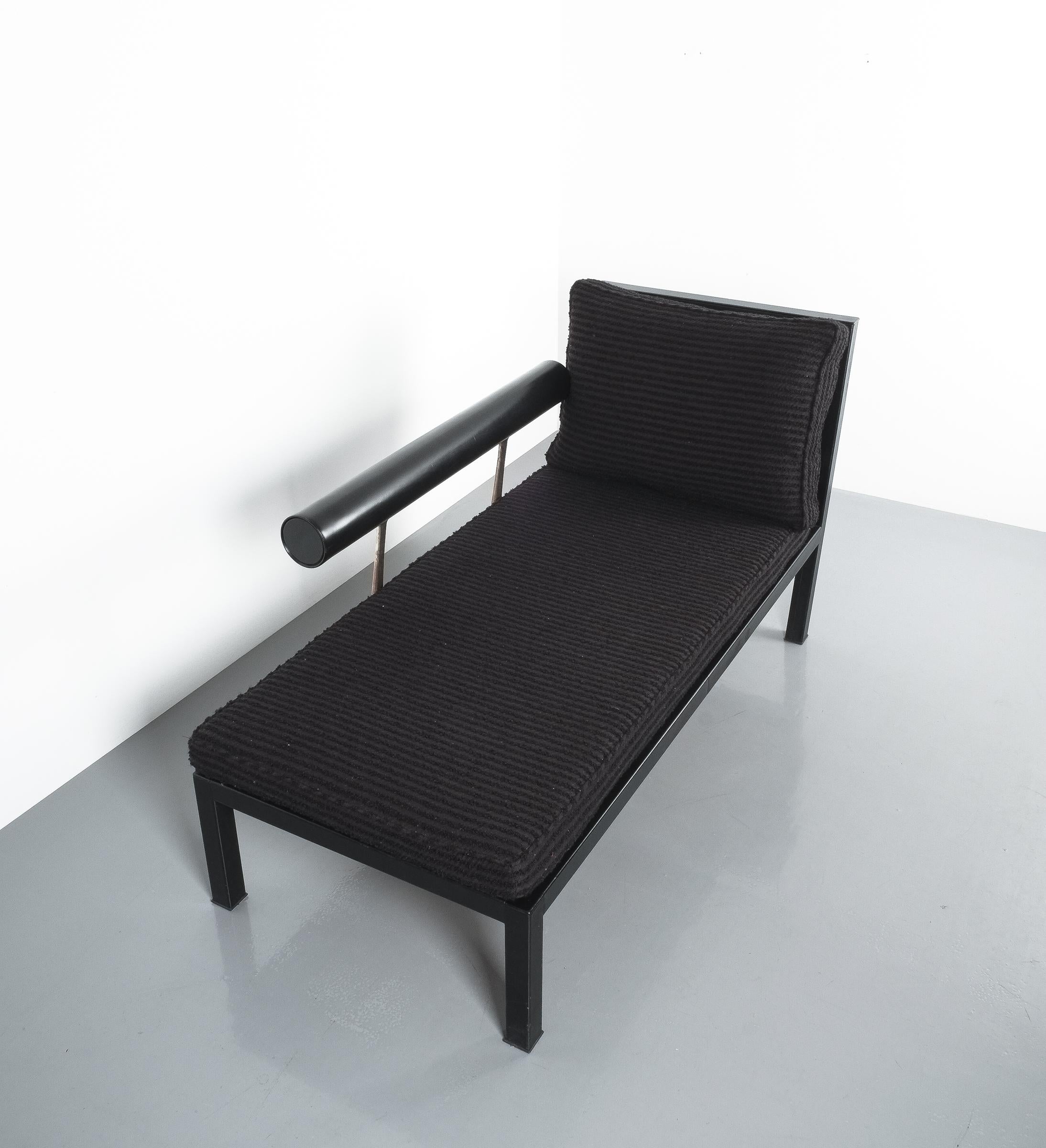 Chaise Lounge Sofa Baisity by Antonio Citterio B&B Black Bouclé by Brioni For Sale 3