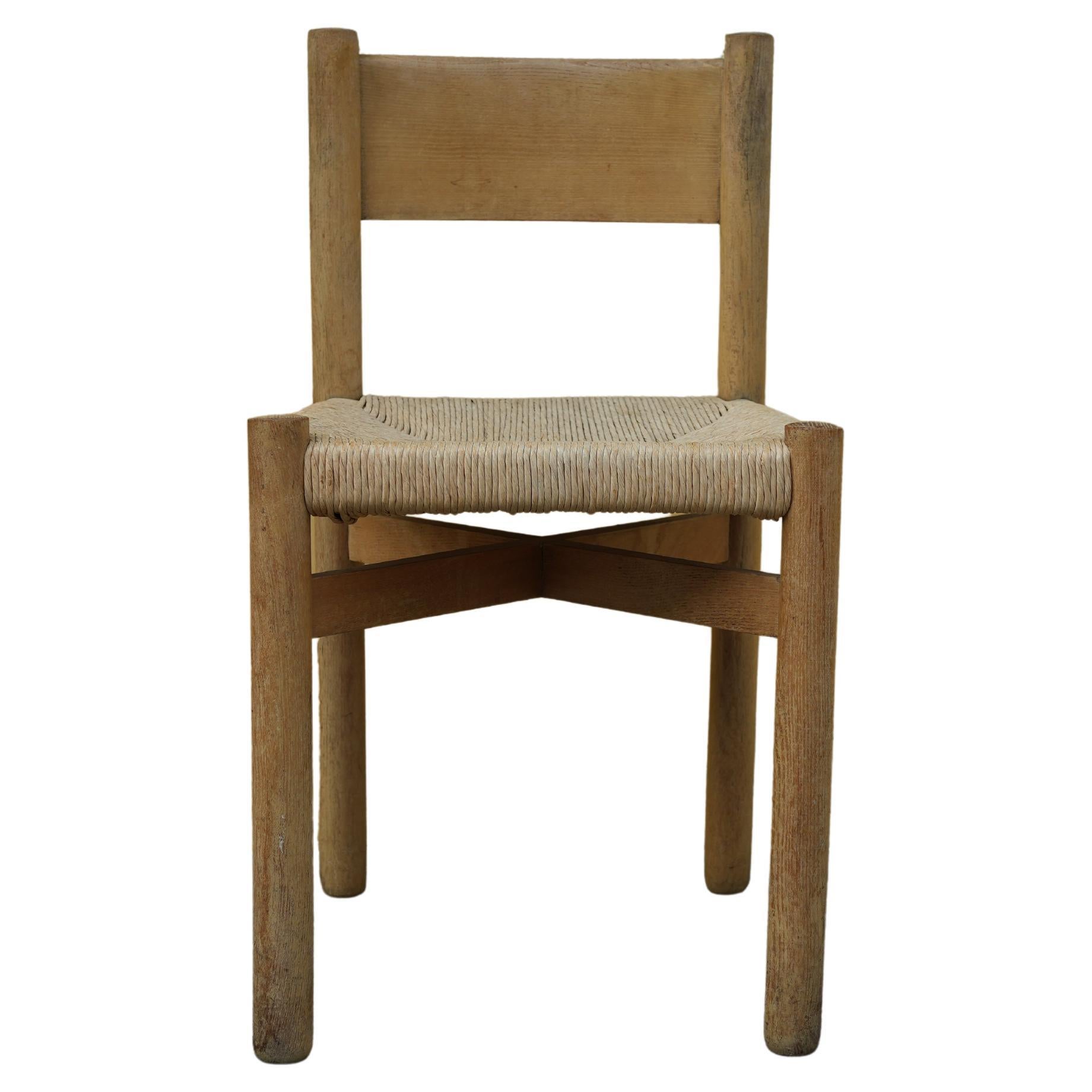 60s brutalist pine chair, France, Méribel - René Martin for