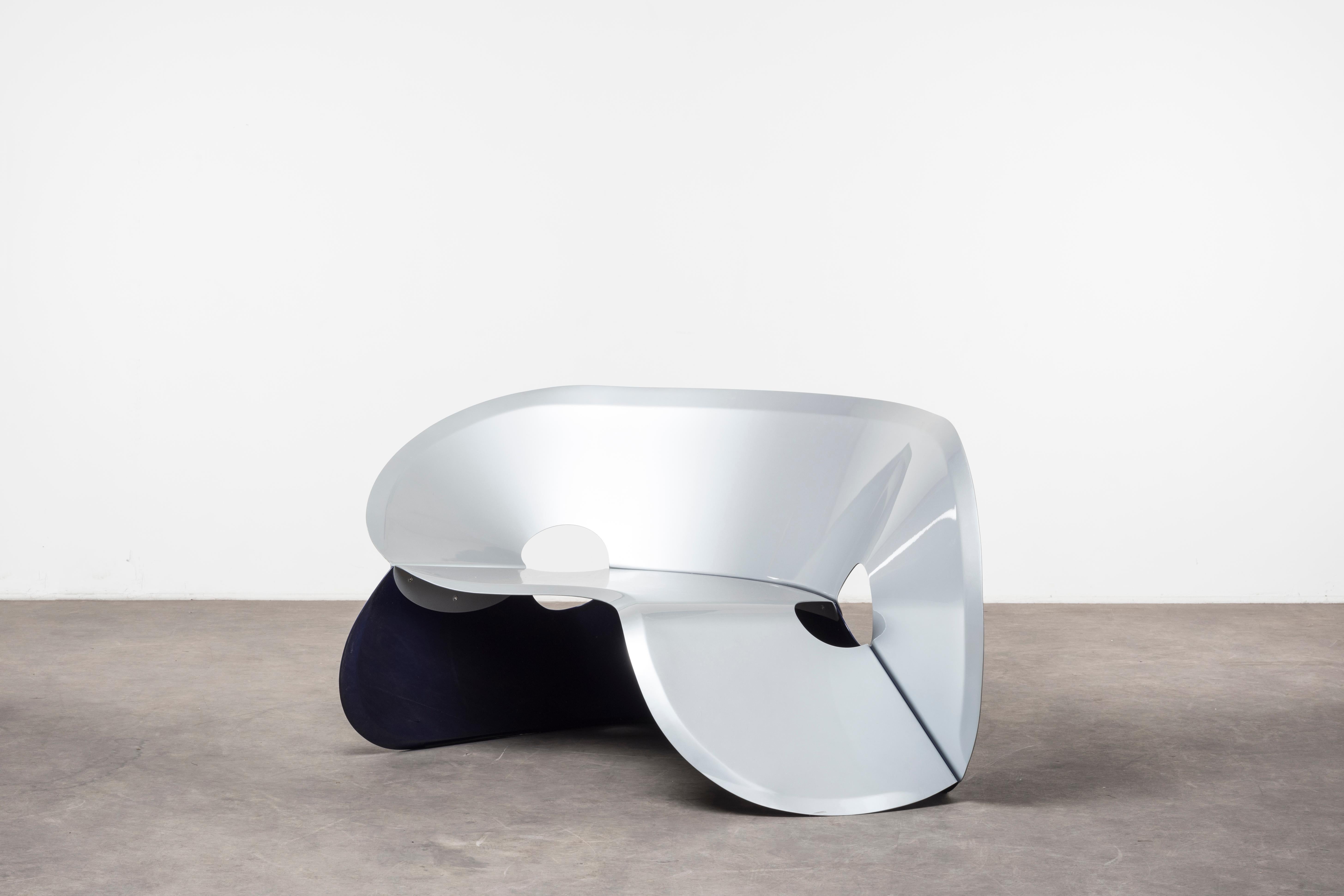 Chaise Oui by Michael Schoner
The Netherlands, 2019. Nilufar Edition. Aluminium, car paint. Measures: 100 x 154 x H 75 cm. 39.4 x 60.6 x H 29.5 in.
Please note: Prices do not include VAT. VAT may be applied depending on the ship-to location.