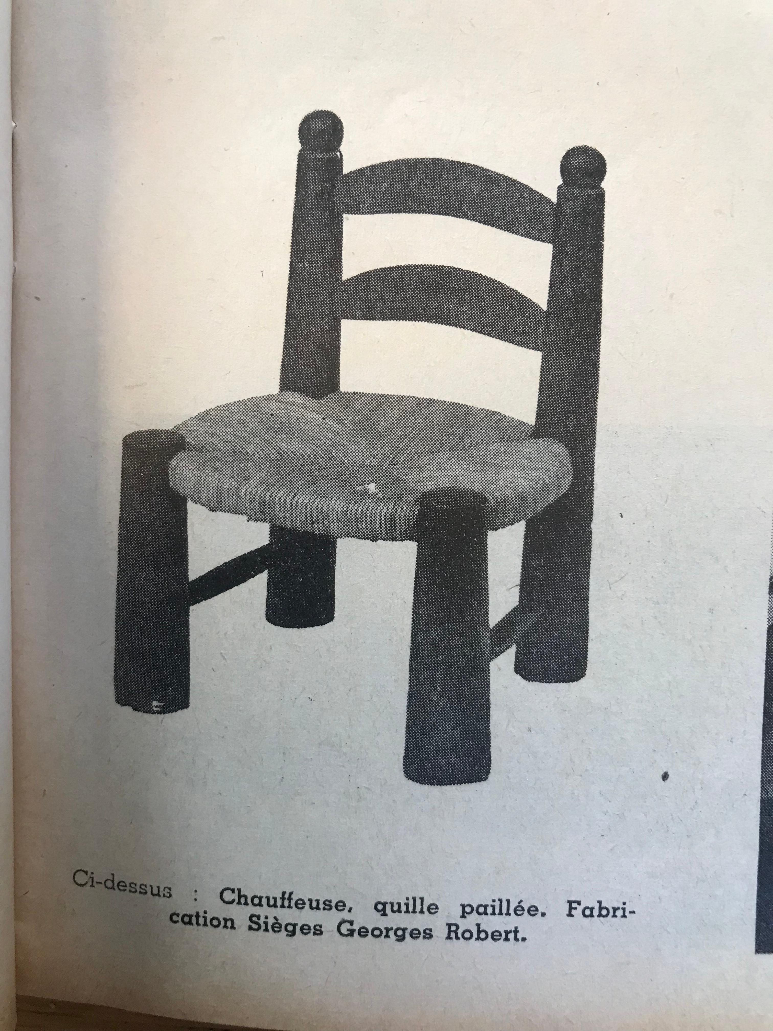 Chaise paillée Georges Robert In Good Condition For Sale In PARIS, FR