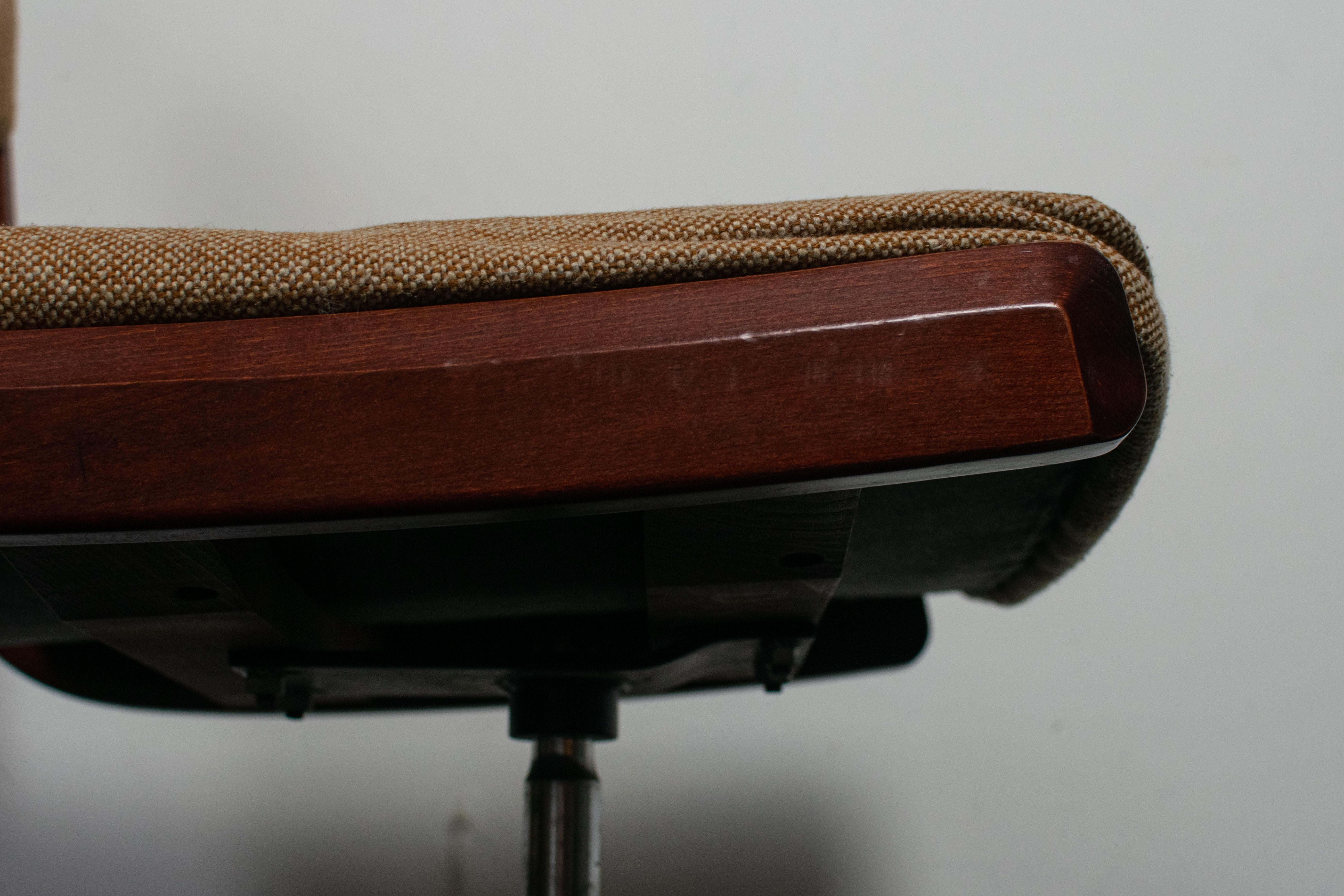 Laine Chaise pivotante en teck danoise mi-siècle, 1960