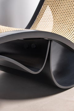 Chaise Rio Oscar Niemeyer fauteuil de salon original vintage Rio, Brésil, bois de canne noir