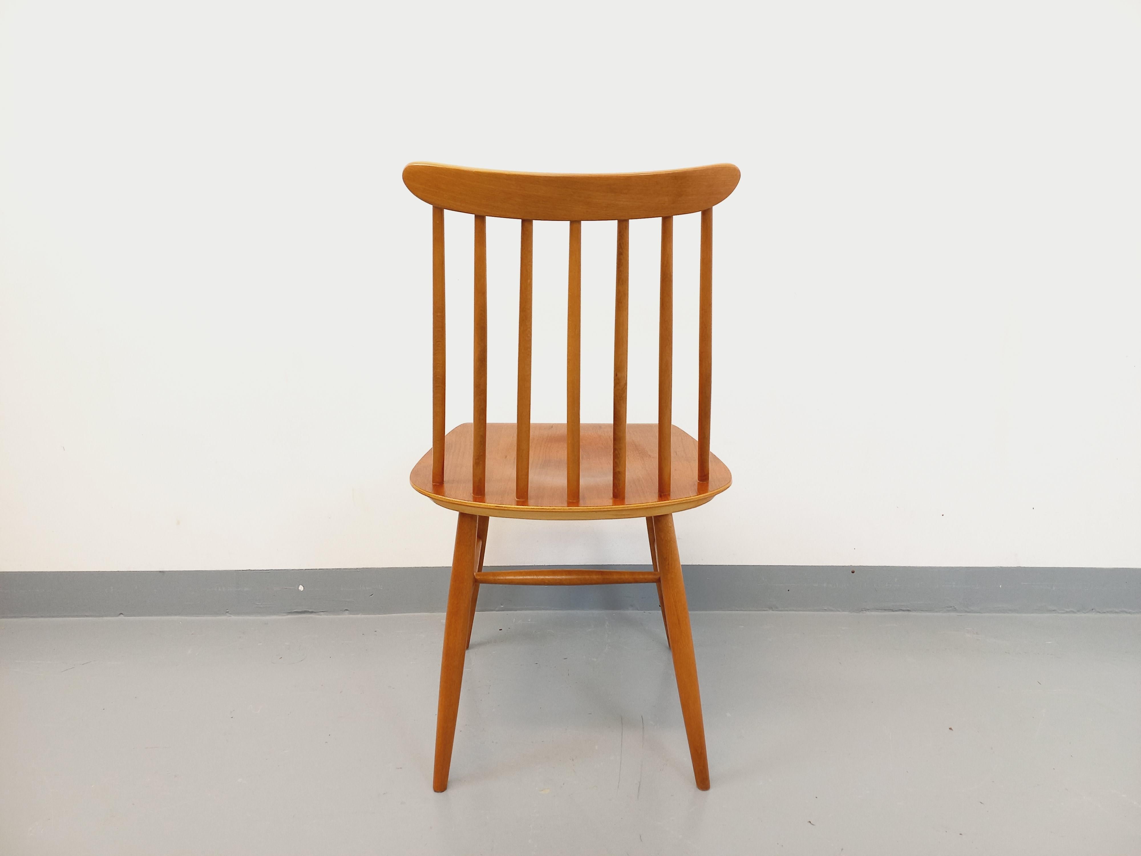 Milieu du XXe siècle Chaise scandinave Fanett par Ilmari Tapiovaara vintage en teck et bois de hêtre