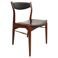 Chaise scandinave vintage en teck et skai des années 50 60