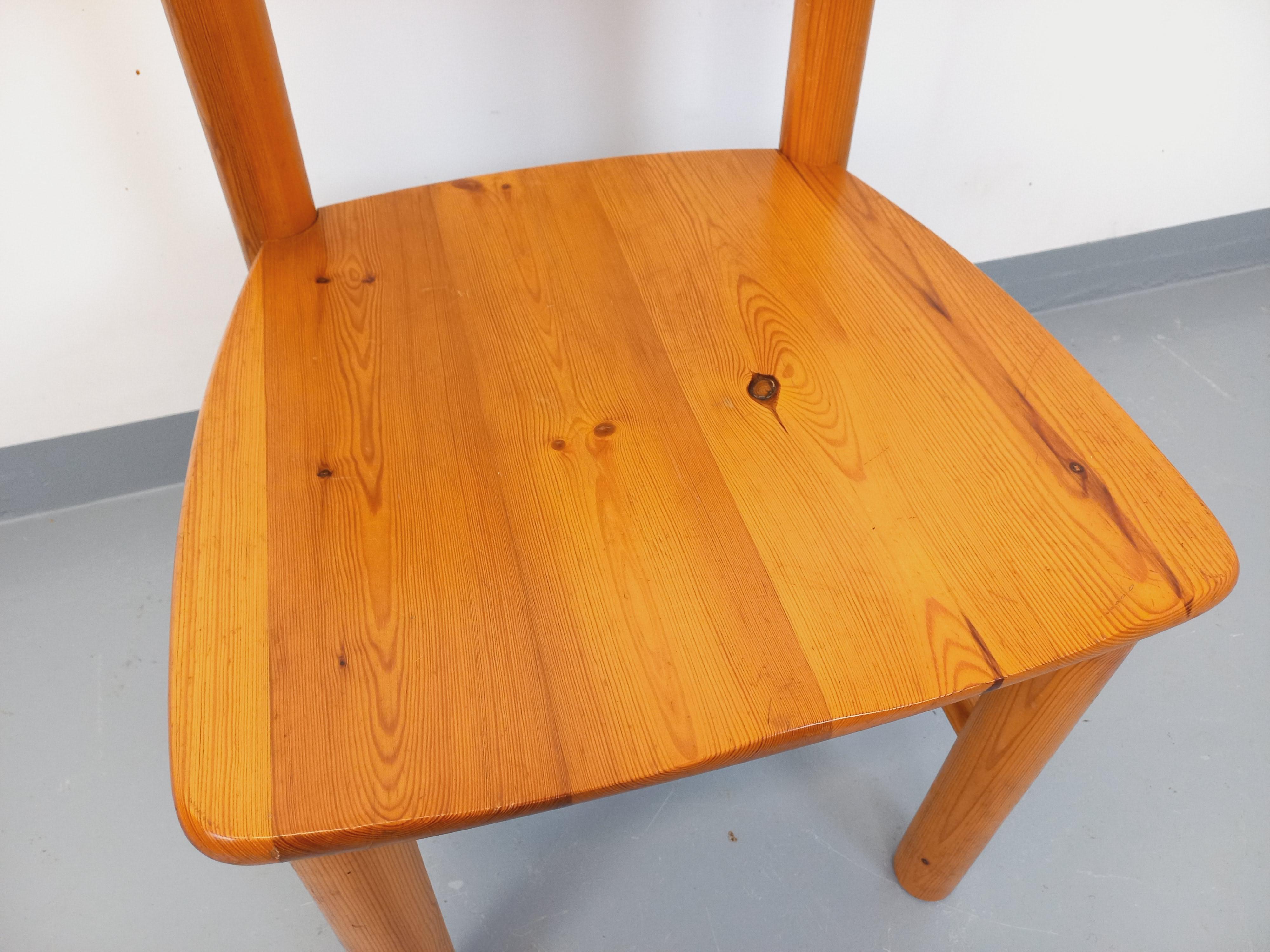 Chaise scandinave vintage Rainer Daumiller en pin des années 70 (Kiefernholz) im Angebot