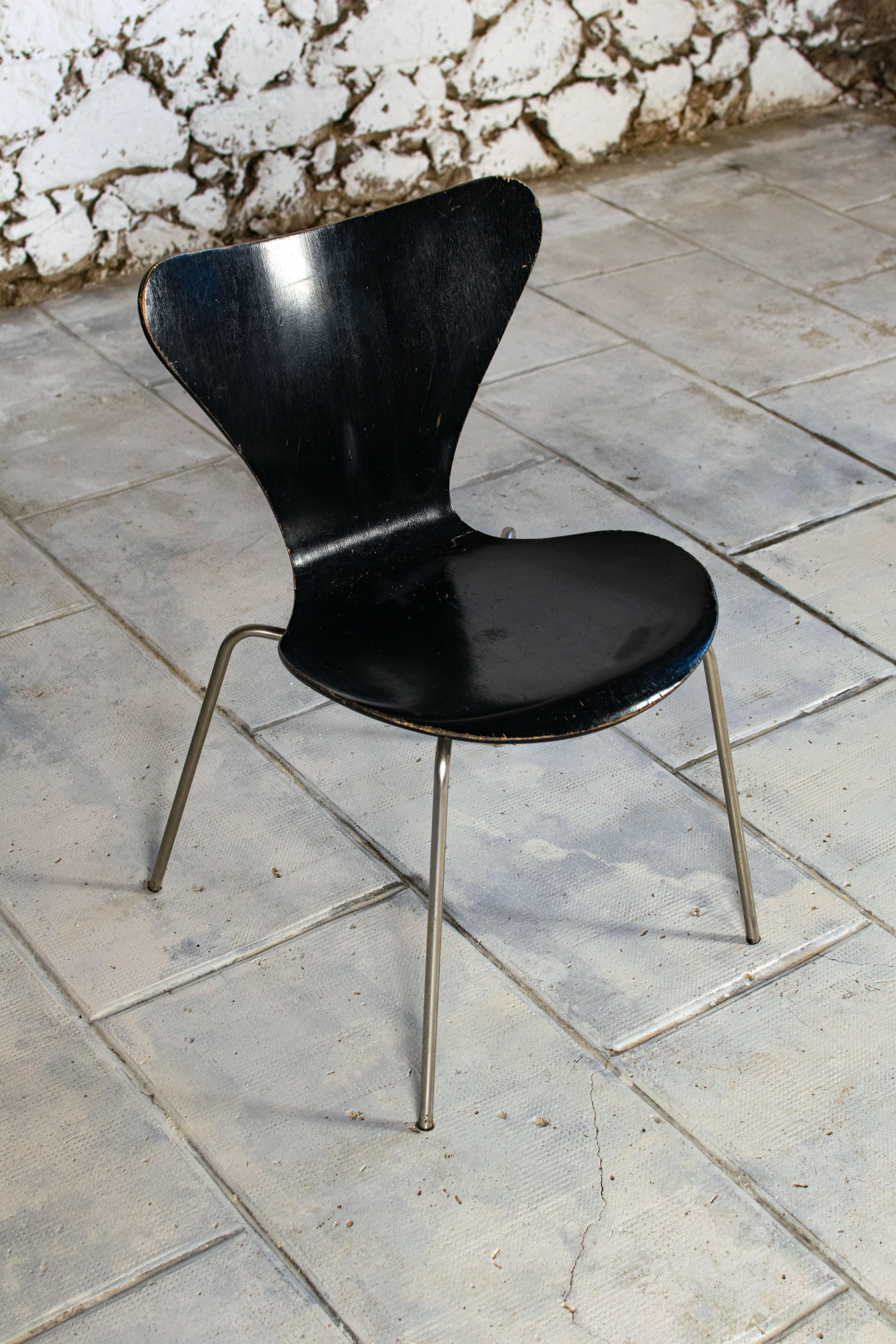 Chrome Chaise série 7 d'Arne Jacobsen pour Fritz Hansen en vente