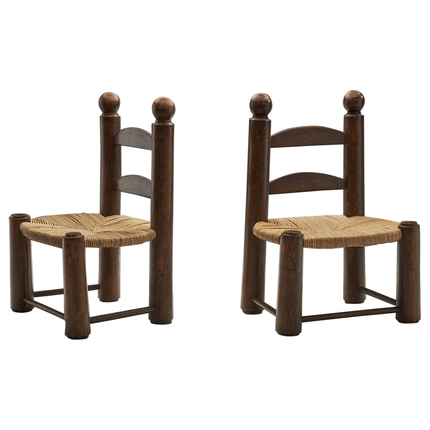 Niedrige Stühle „Chaises Basses“ von Charles Dudouyt, Frankreich 1930er Jahre