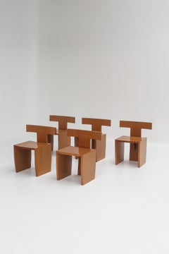 Chaises d'appoint modernistes d'inspiration Donald Judd en bois blond