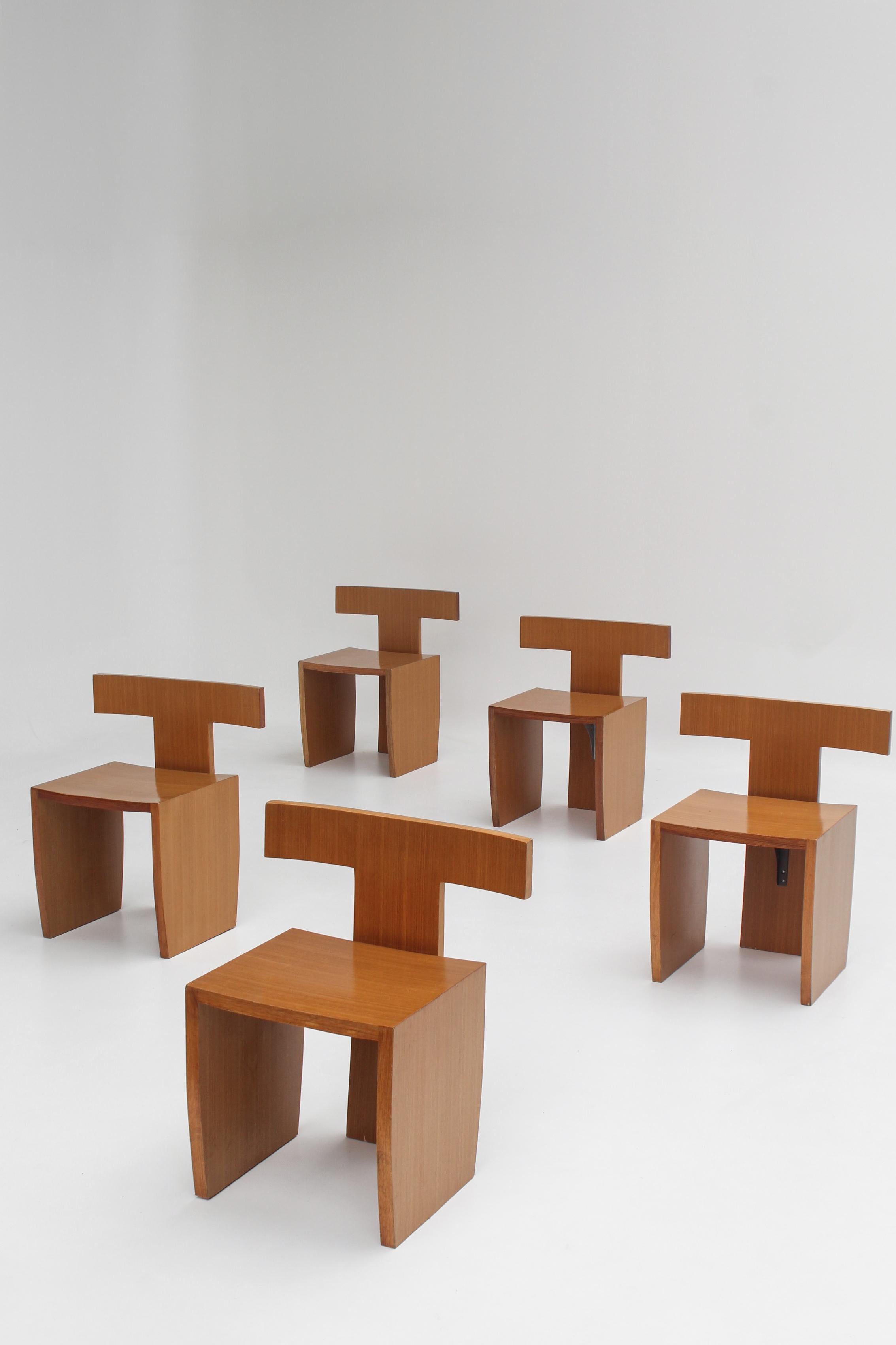 Chaises d'appoint modernistes d'inspiration Donald Judd en bois blond (Moderne der Mitte des Jahrhunderts) im Angebot