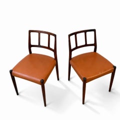 Chaises en palissandre & cuir par Johannes Andersen