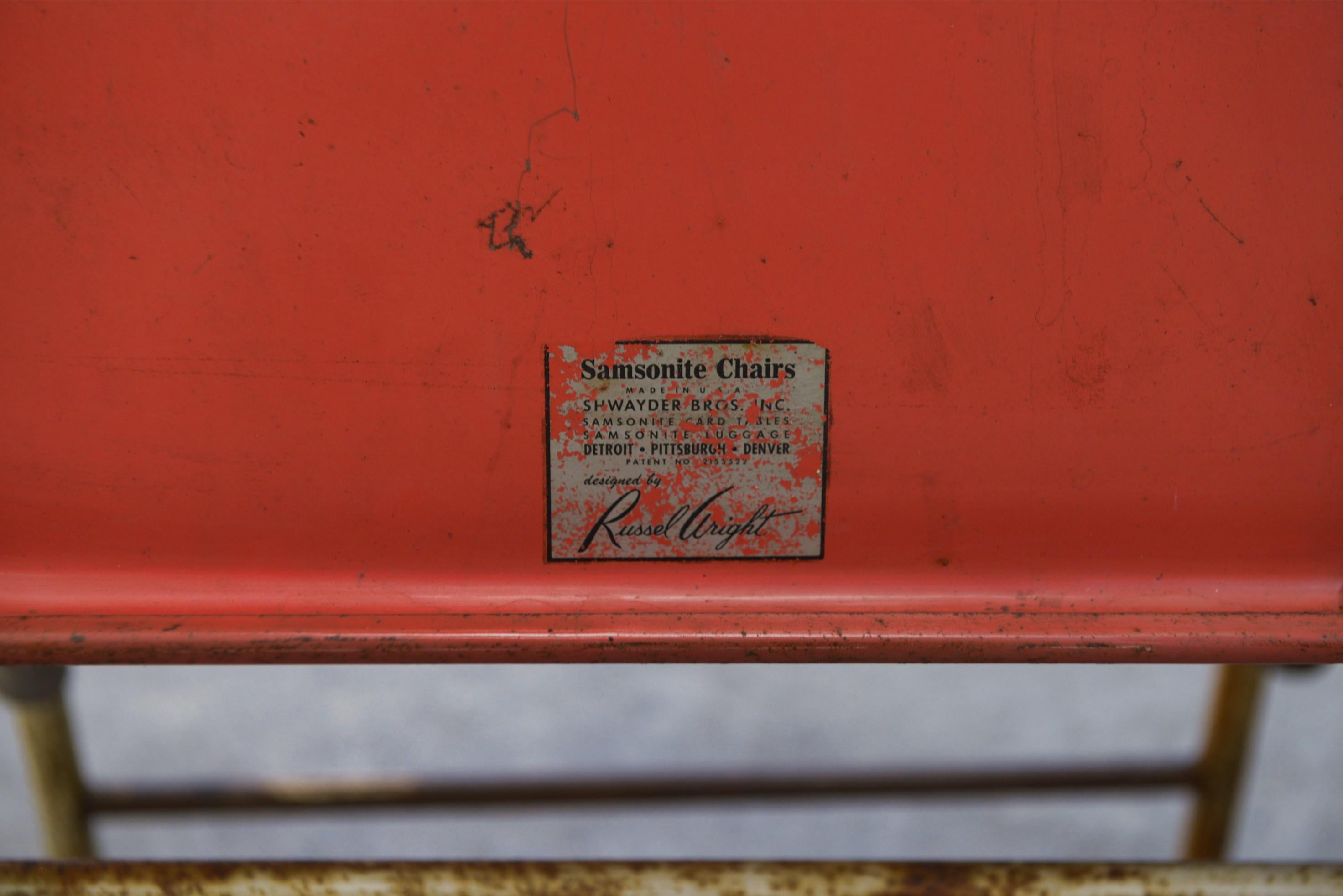 Americano Chaises pliantes par Russel Wright pour Samsonite Chairs Anni '60 in vendita