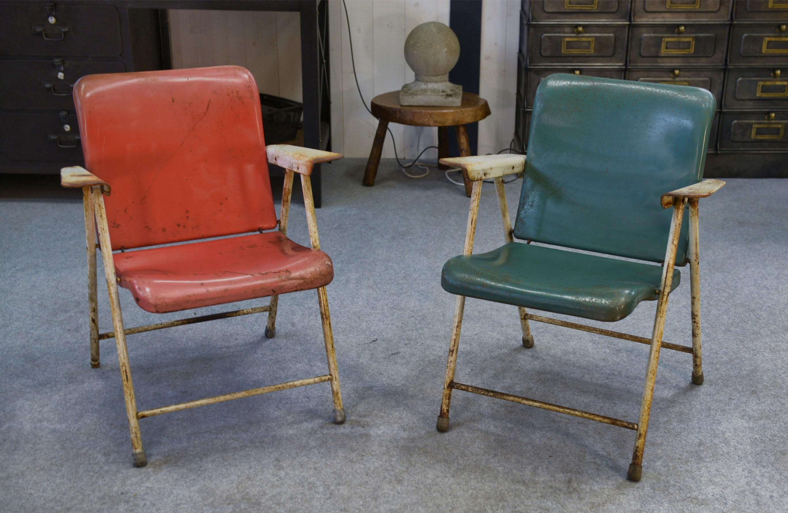 Metallo Chaises pliantes par Russel Wright pour Samsonite Chairs Anni '60 in vendita