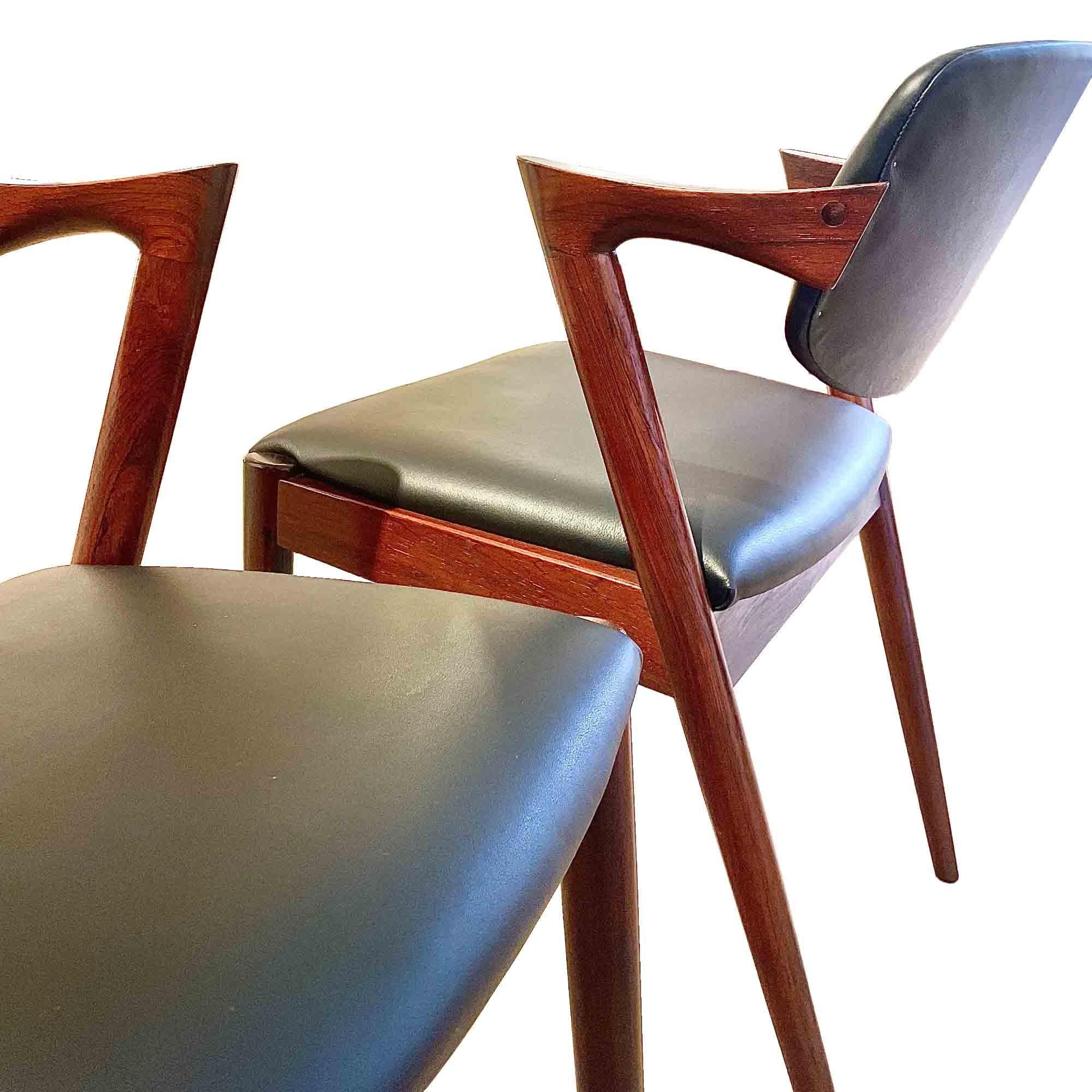 Hand-Crafted 4 chaises vintage modèle 42 de 1956 par Kai Kristiansen