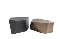 Chaka Cocktail Tables, Set of 2 DJ5012 - Ebony, Oak Wood Gold