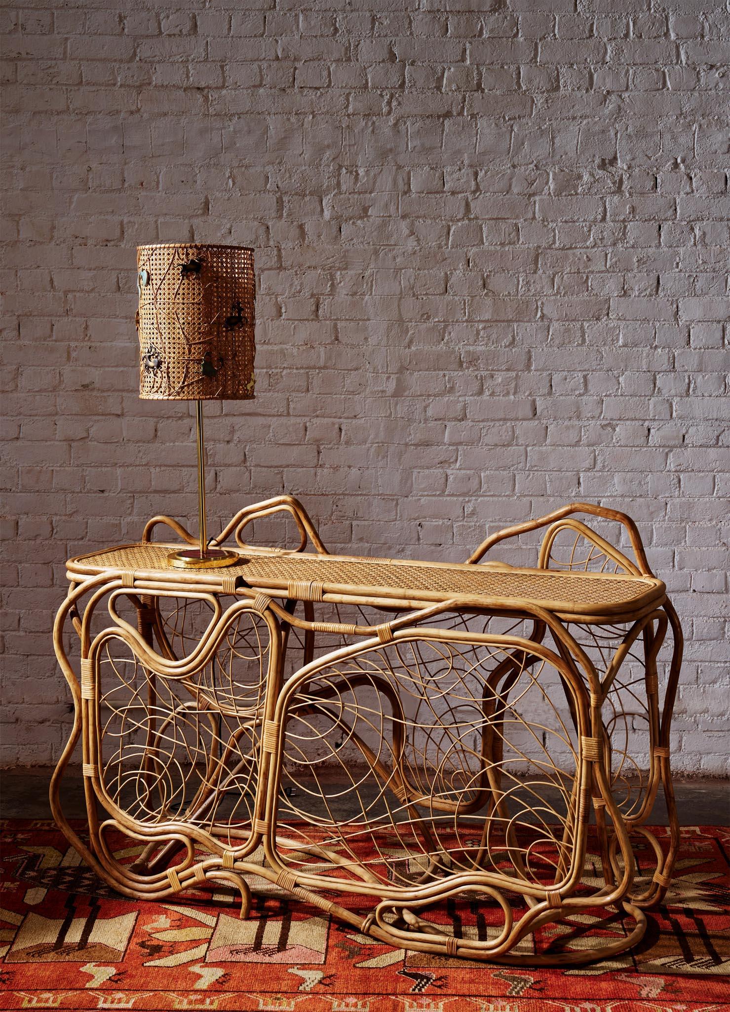 Chakra Console Table in Cane, Viya by Vikram Goyal For Sale 2