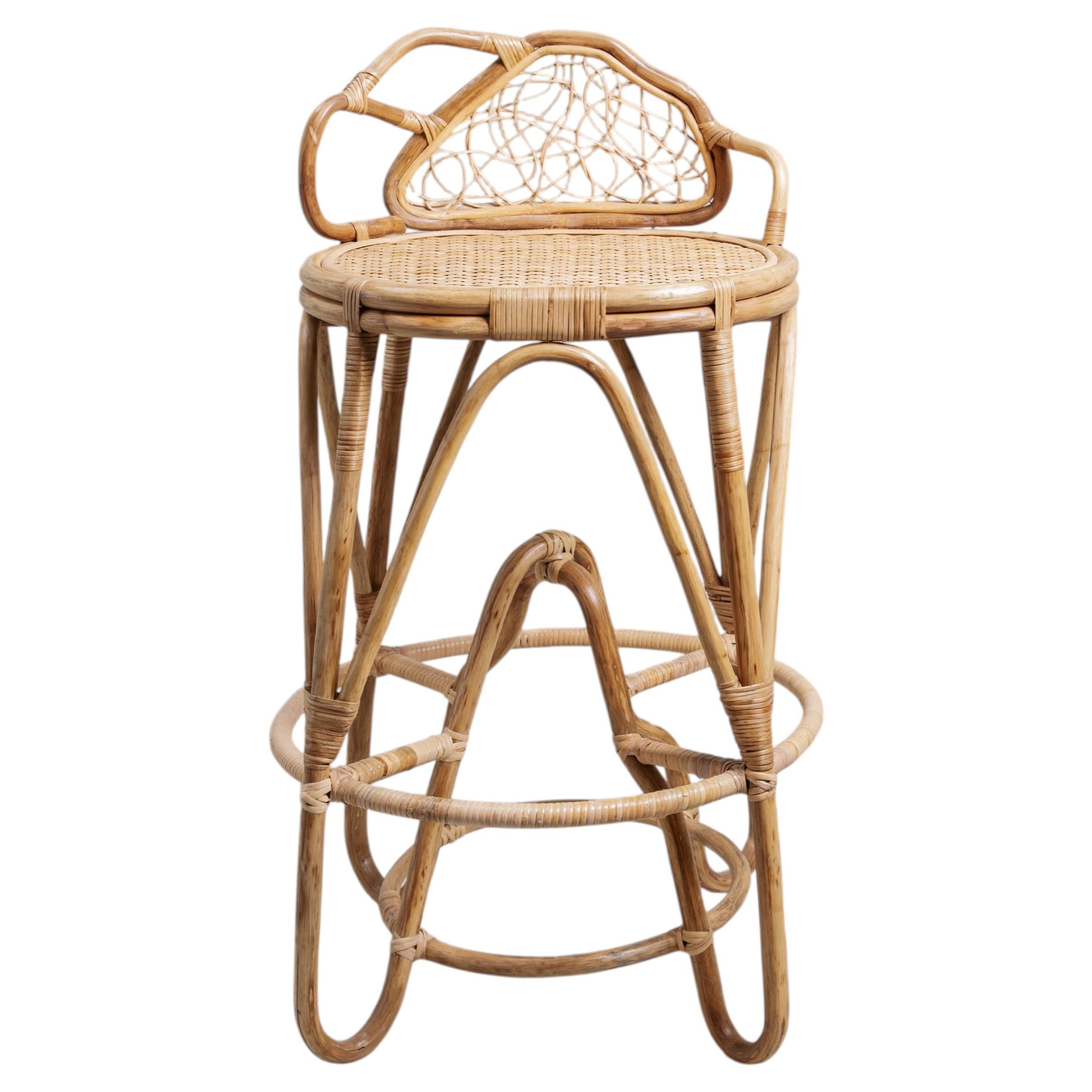 Chakra Stool Tall in Cane, Viya by Vikram Goyal For Sale