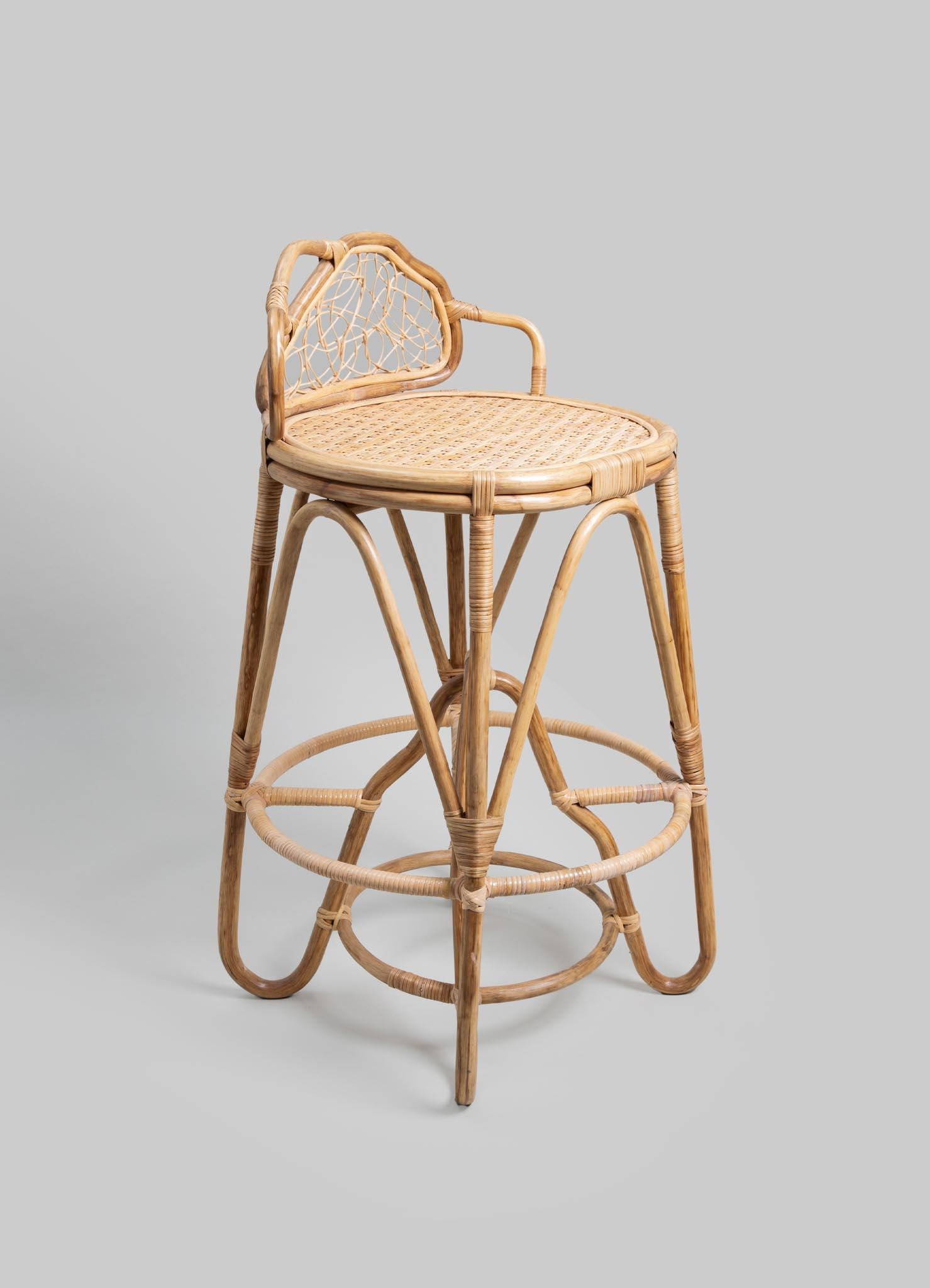 Indien Tabouret Chakra en rotin Viya de Vikram Goyal en vente