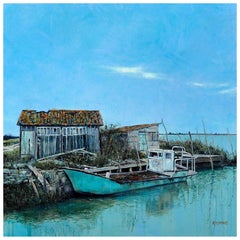 Chaland Turquoise Original Oil Painting by Amanda Rackowe