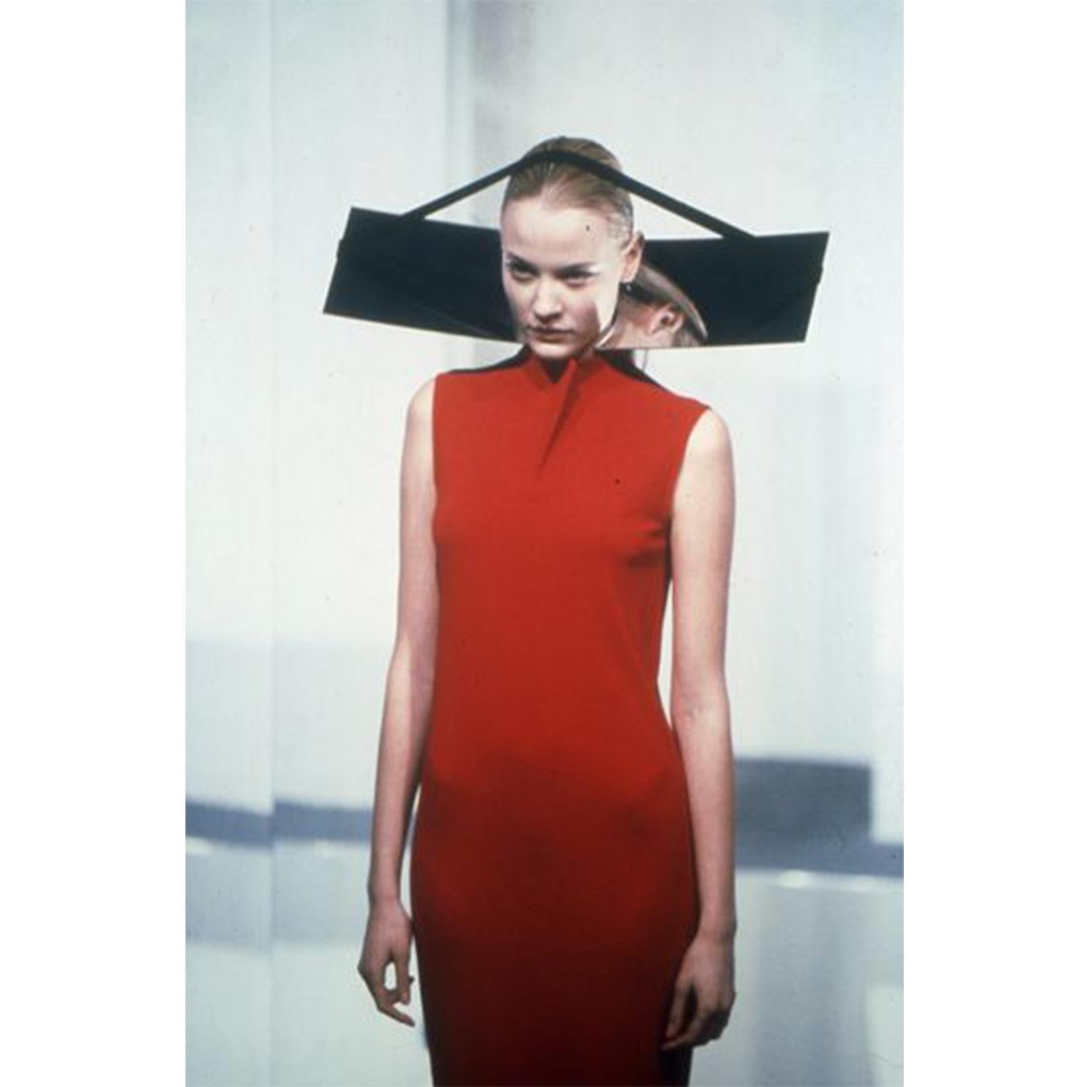 Chalayan Red Dress Show Runway Piece Panoramic AW 1998 For Sale 1