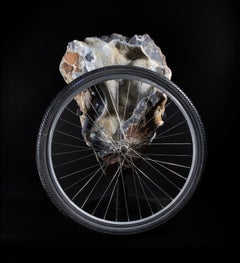 Chalcdeony all natural on rotating metal base