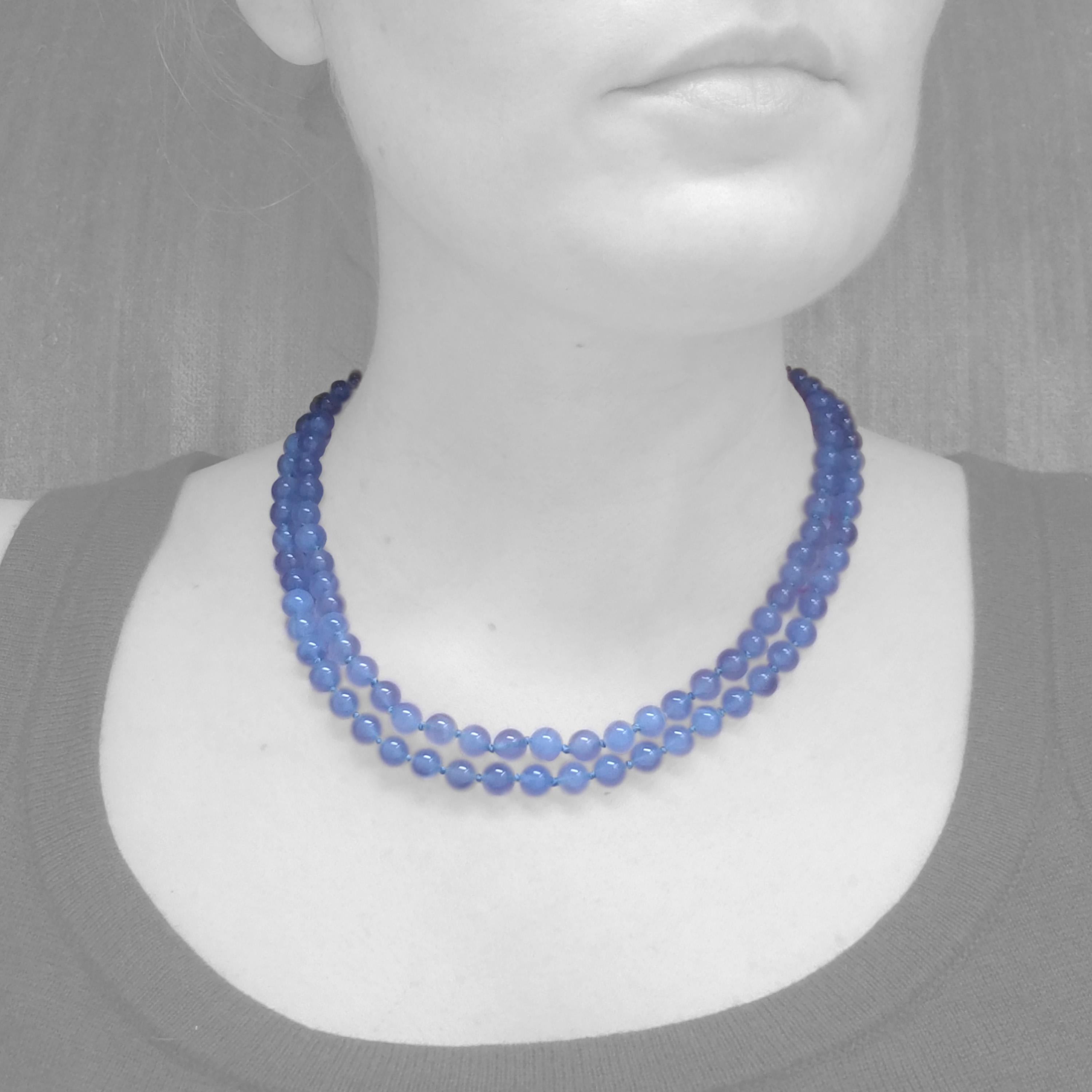 Halskette aus Chalcedon und 18 Karat Perlen von Cynthia Scott Jewelry (Zeitgenössisch) im Angebot