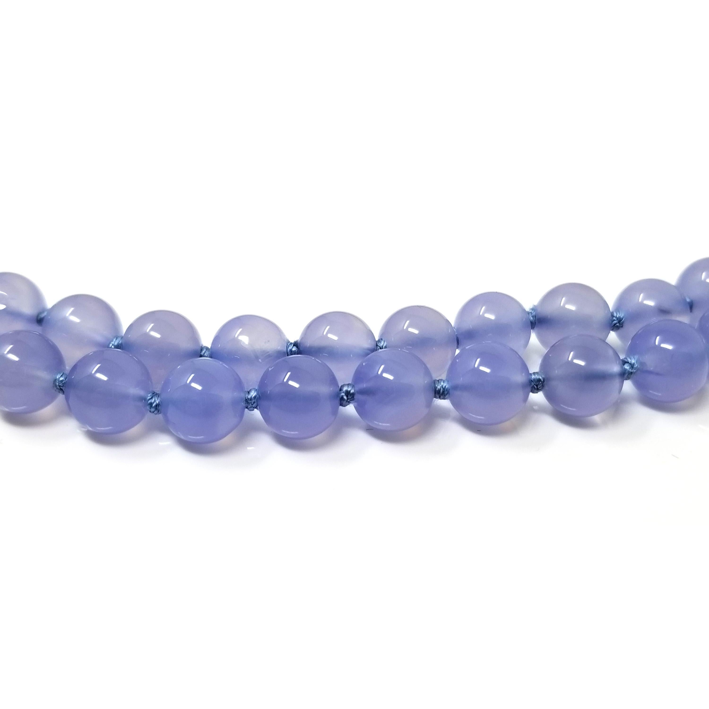 Contemporary Chalcedony and 18kt Beaded Necklace by Cynthia Scott Jewelry For Sale