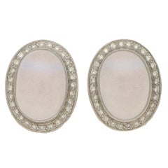 Chalcedony and Diamond Earrings