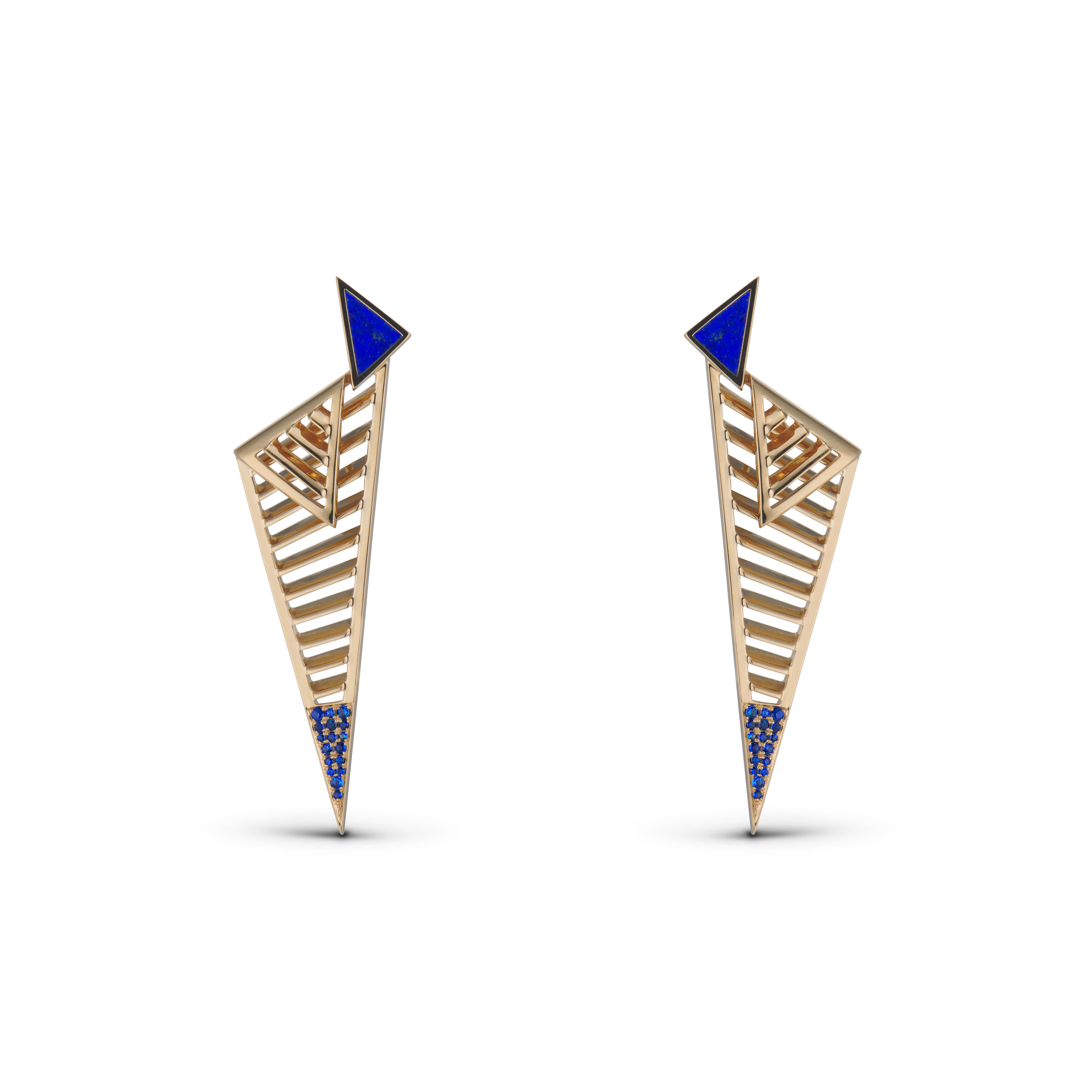 Women's or Men's JV Insardi Chalcedony and White Diamond 18kt Gold Earrings