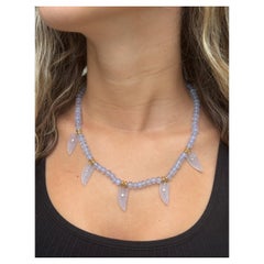 Collier en calcédoine et diamants