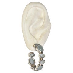 Vintage Chalcedony Hoop Earrings