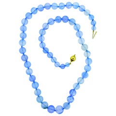 Chalcedony Necklace with 18 Karat Gold Clasp, by Pierre/Famille, Inc